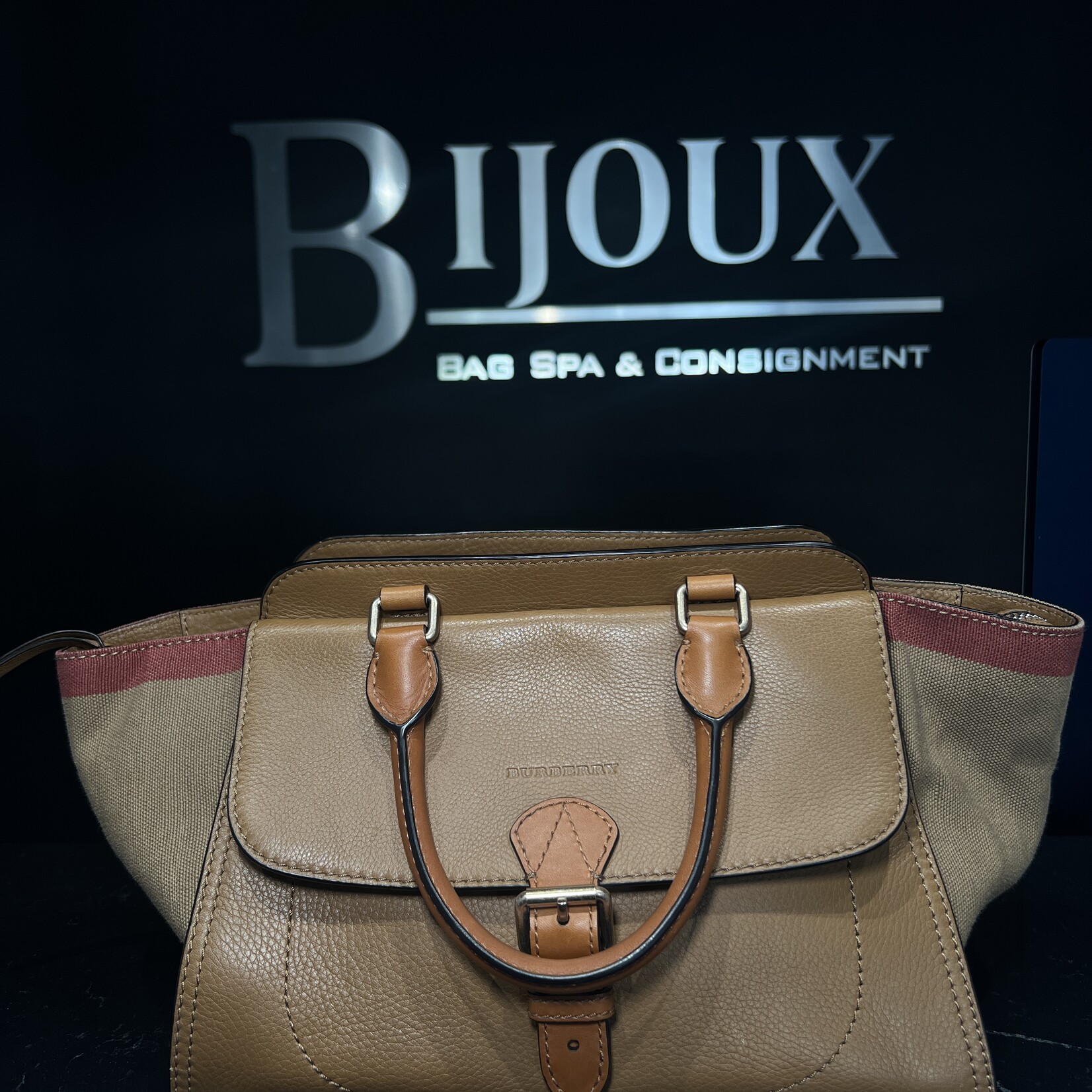 Burberry Burberry Mega Check Harcourt Satchel