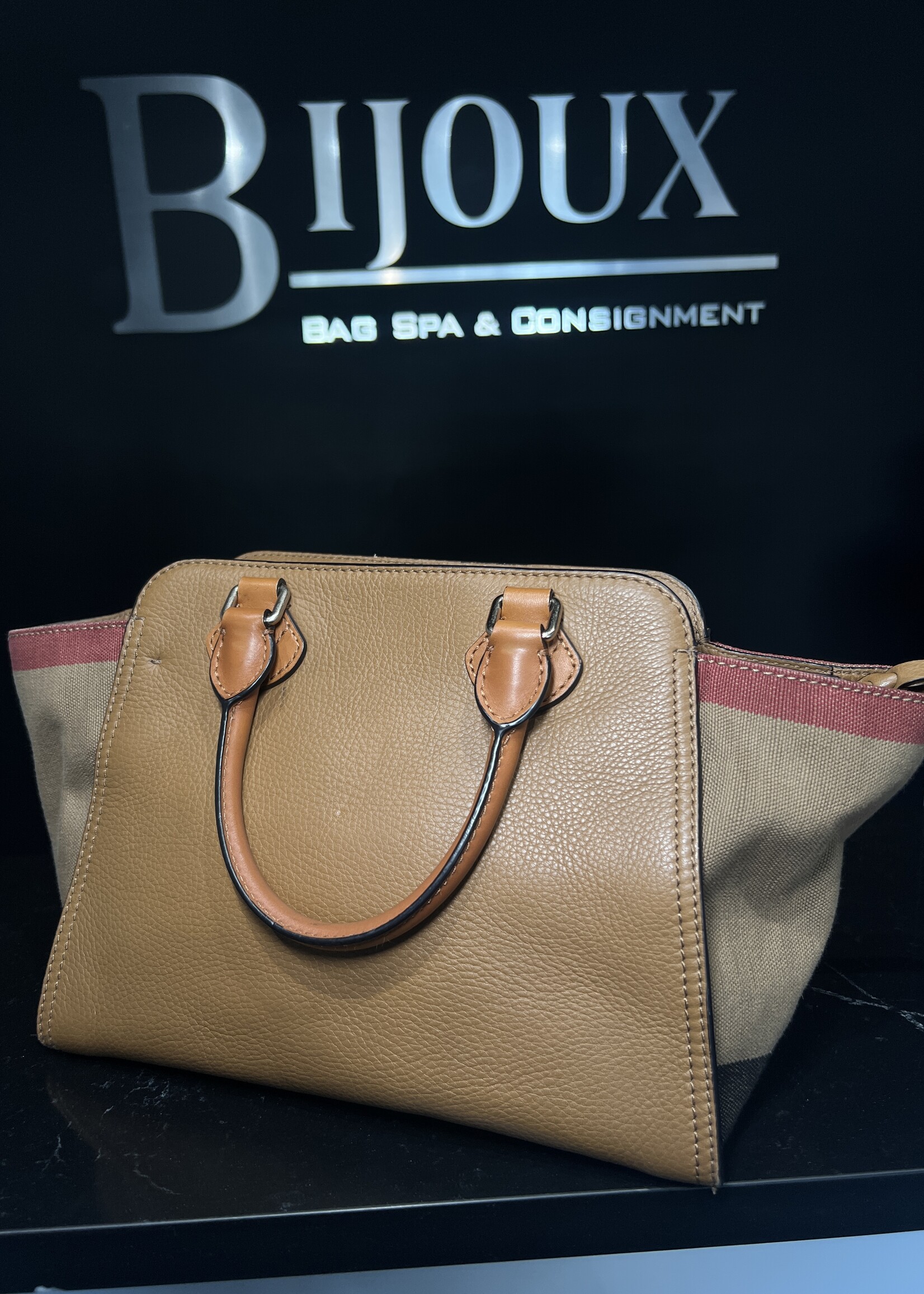 Burberry SOLD - Burberry Mega Check Harcourt Satchel
