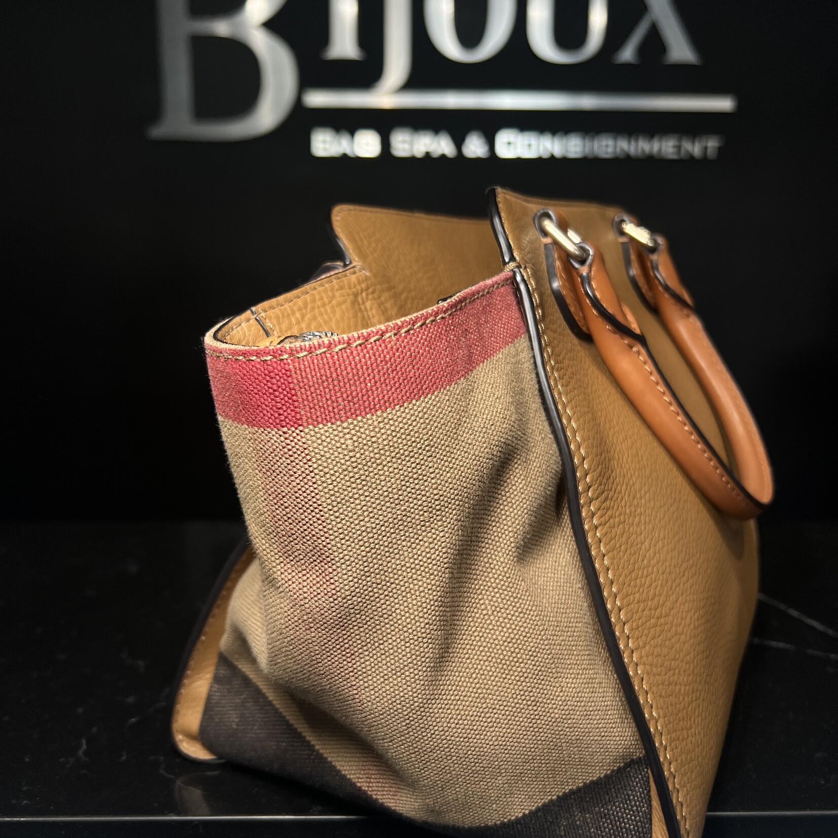 Burberry Burberry Mega Check Harcourt Satchel