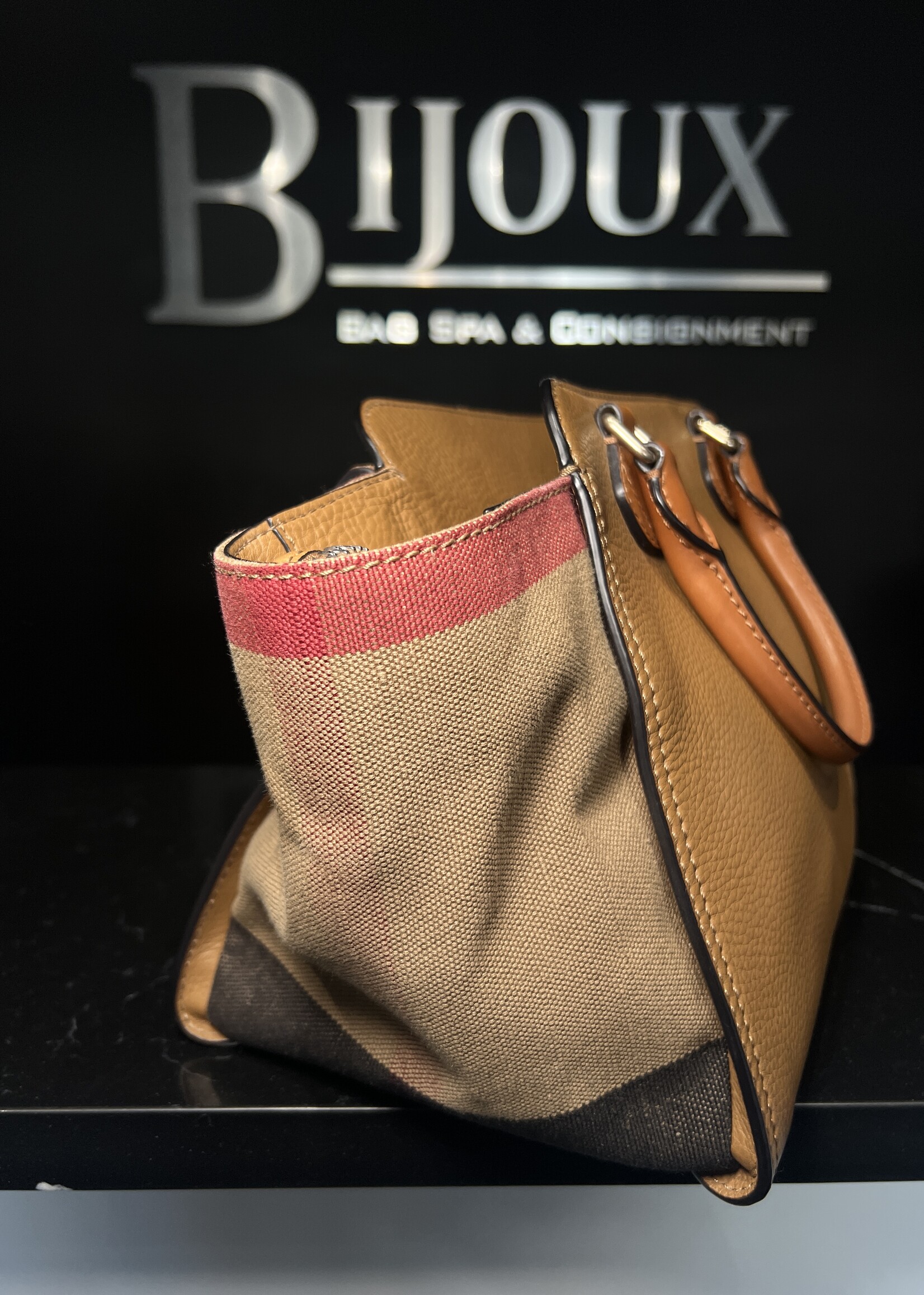 Burberry SOLD - Burberry Mega Check Harcourt Satchel