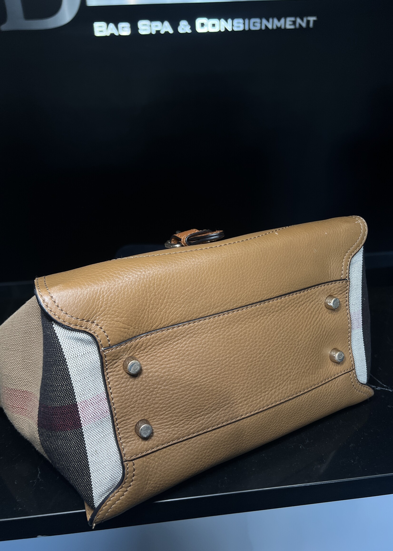 Burberry SOLD - Burberry Mega Check Harcourt Satchel