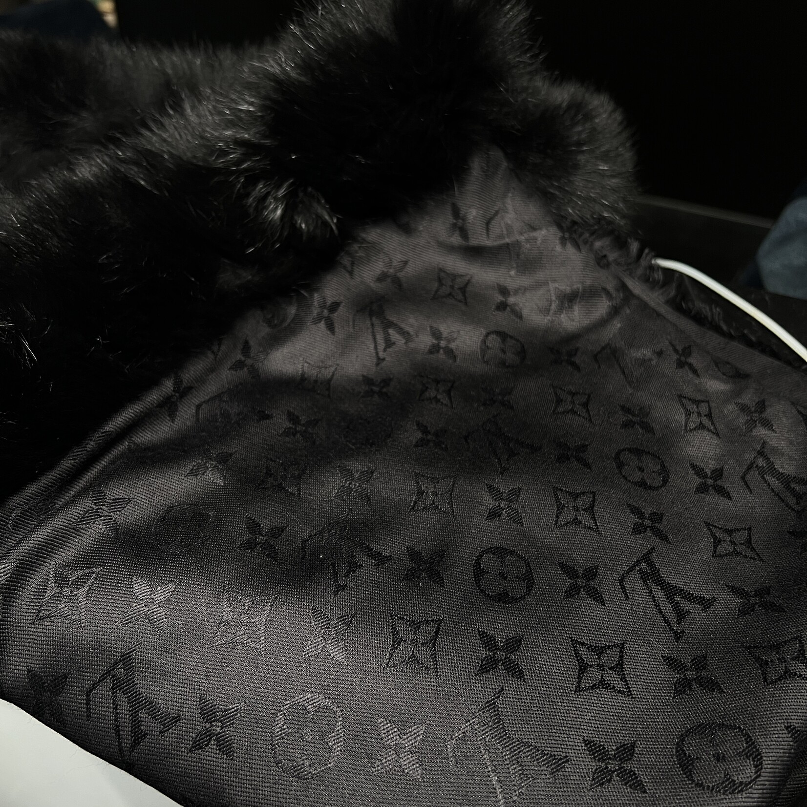 Louis Vuitton SOLD- Louis Vuitton Fur Trimmed Monogram Scarf