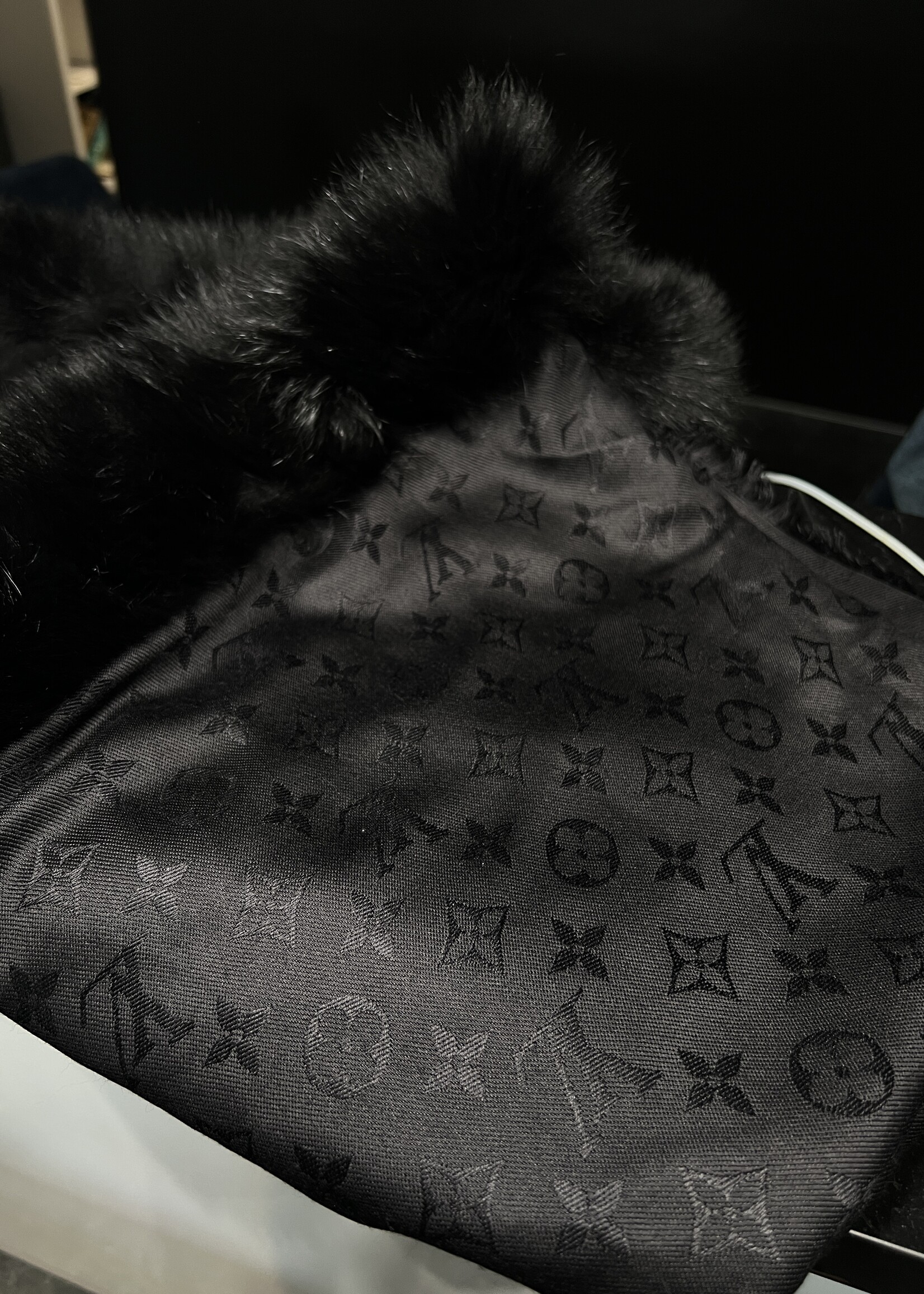 Louis Vuitton SOLD- Louis Vuitton Fur Trimmed Monogram Scarf