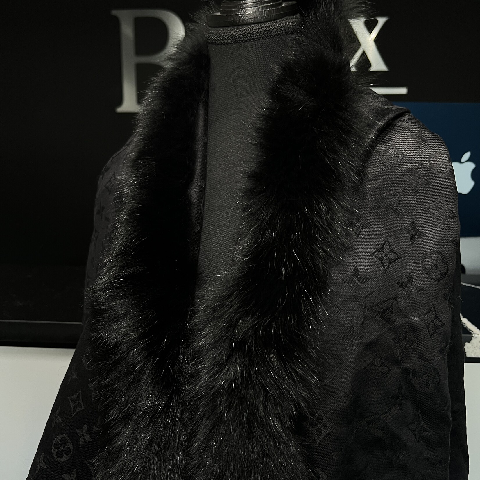 Louis Vuitton SOLD- Louis Vuitton Fur Trimmed Monogram Scarf