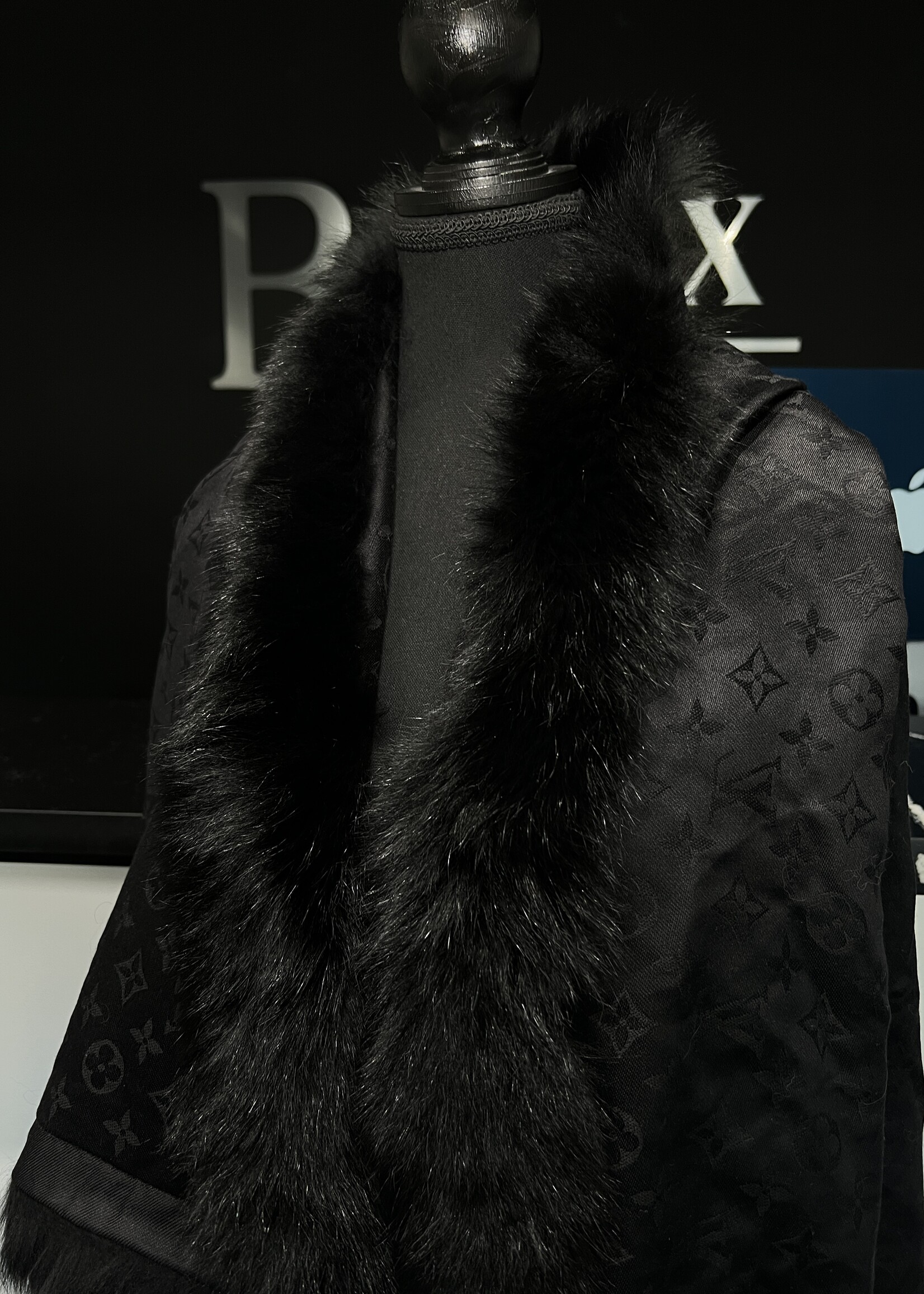 Louis Vuitton SOLD- Louis Vuitton Fur Trimmed Monogram Scarf