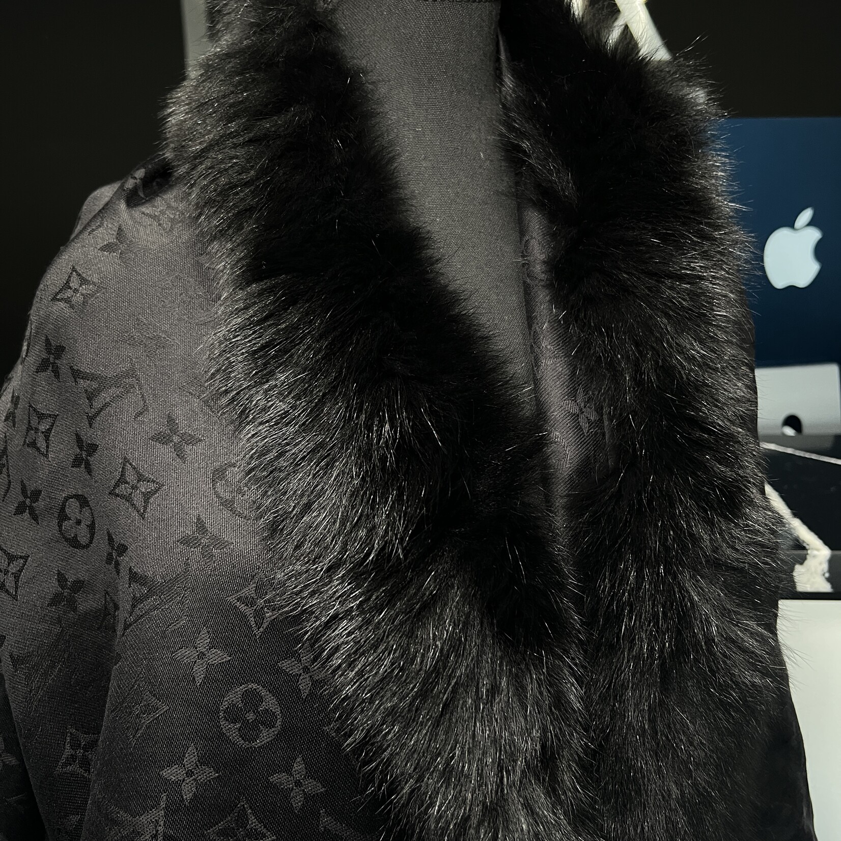 Louis Vuitton SOLD- Louis Vuitton Fur Trimmed Monogram Scarf