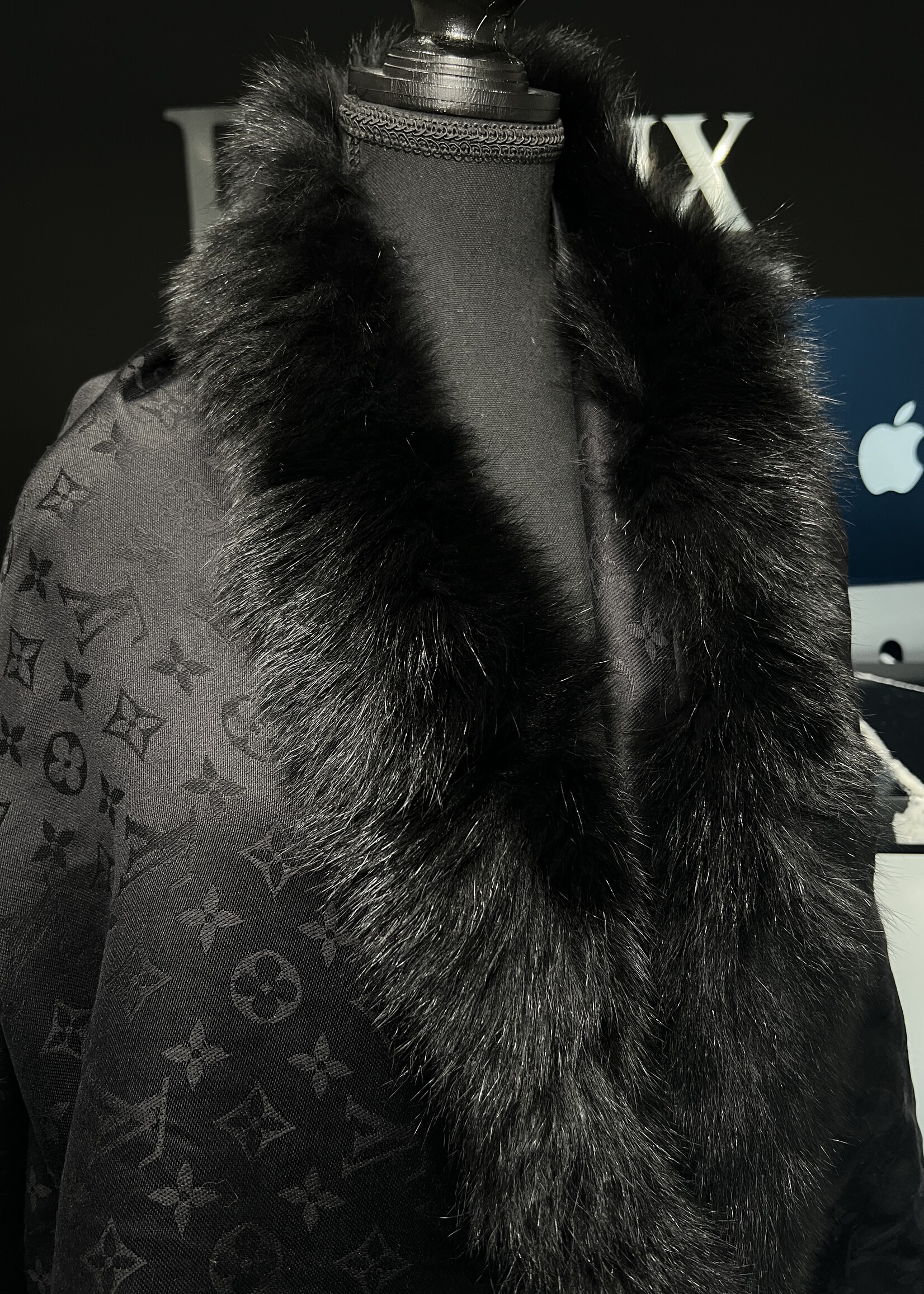 Louis Vuitton SOLD- Louis Vuitton Fur Trimmed Monogram Scarf