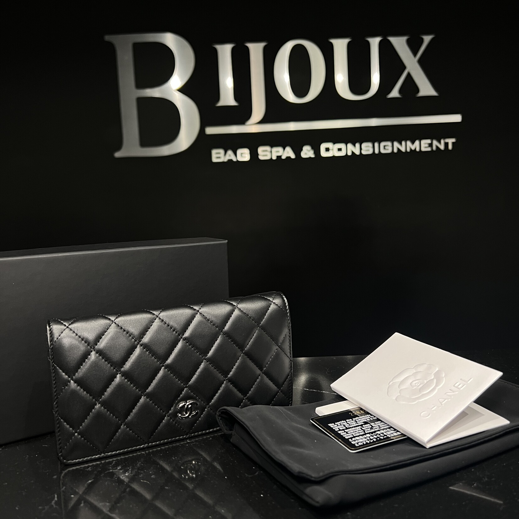 Chanel SOLD- Chanel Lambskin Bifold Wallet Long