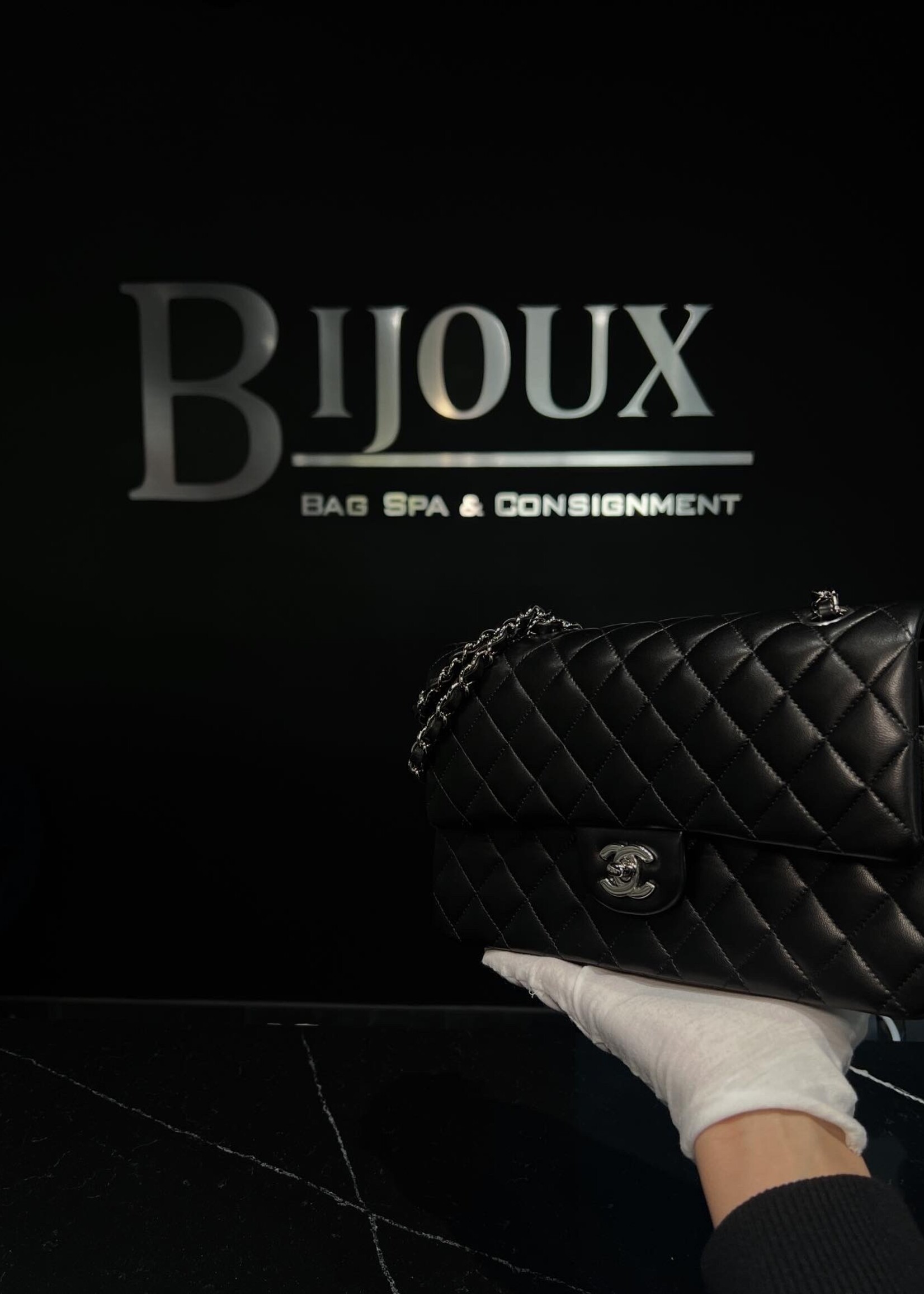 Chanel SOLD - Chanel Lambskin Medium Double Flap Black SHW