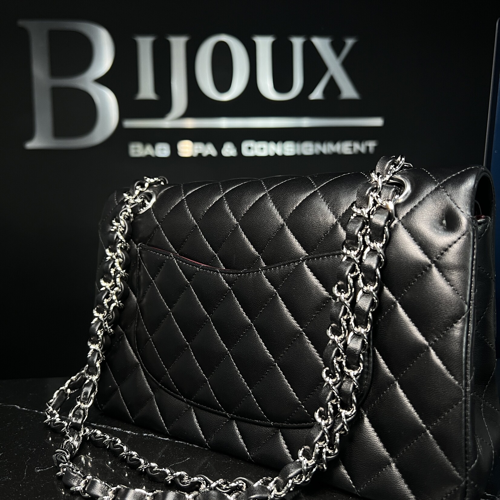 Chanel Chanel Lambskin Medium Double Flap Black SHW