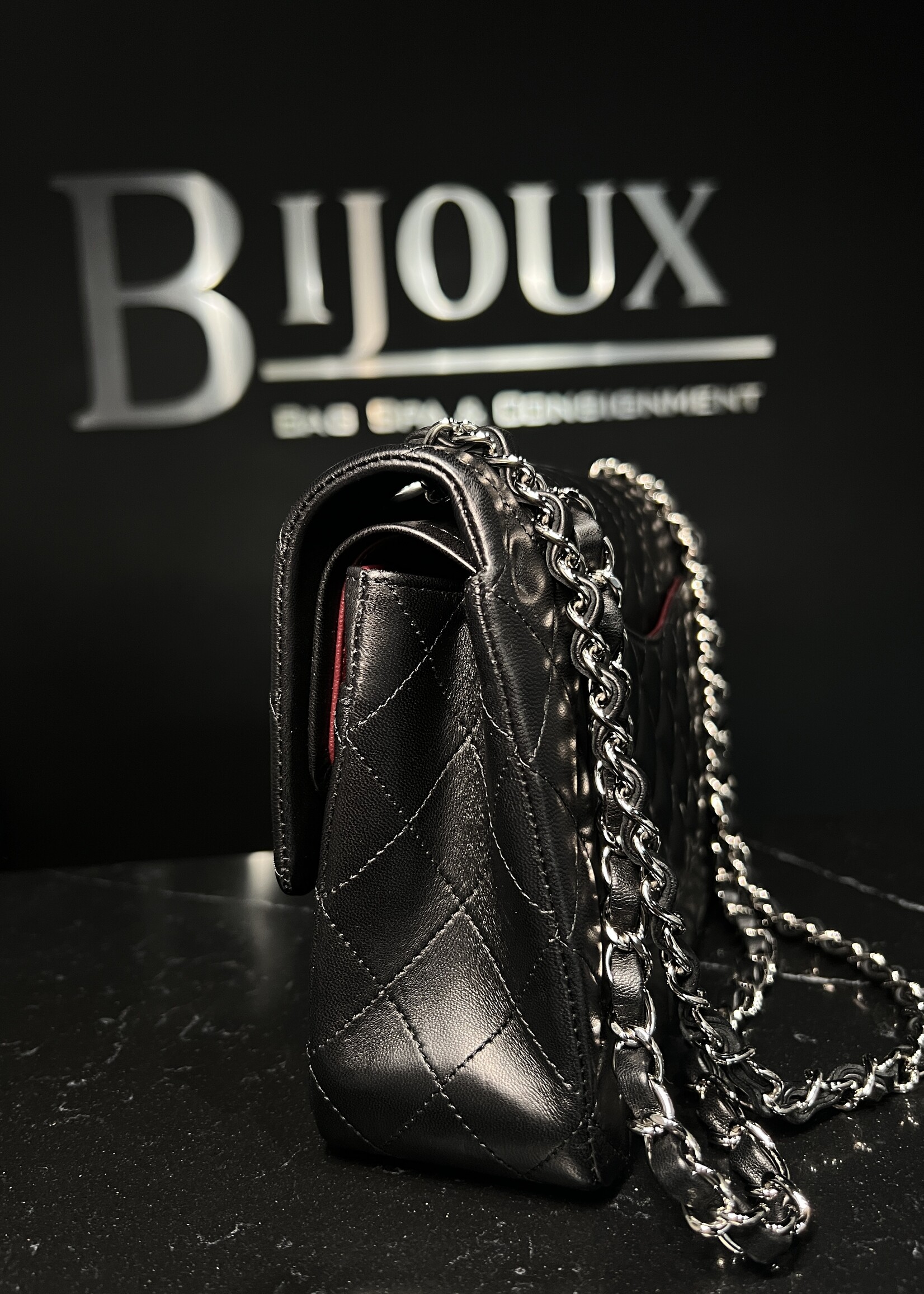 Chanel Chanel Lambskin Medium Double Flap Black SHW