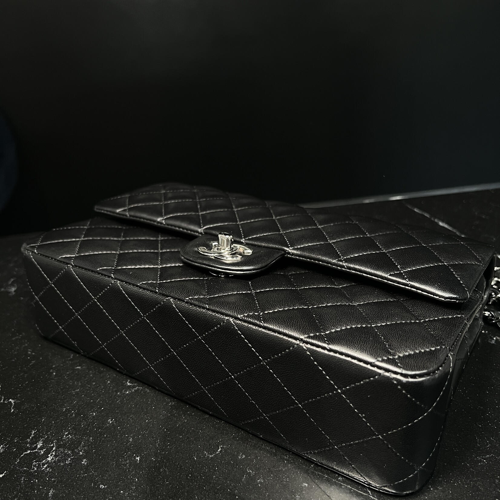 Chanel Chanel Lambskin Medium Double Flap Black SHW