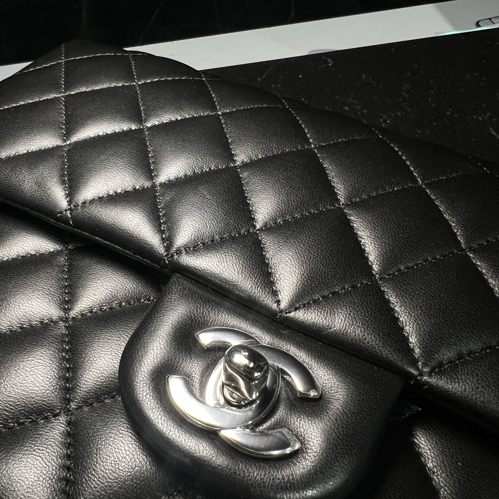 Chanel Chanel Lambskin Medium Double Flap Black SHW