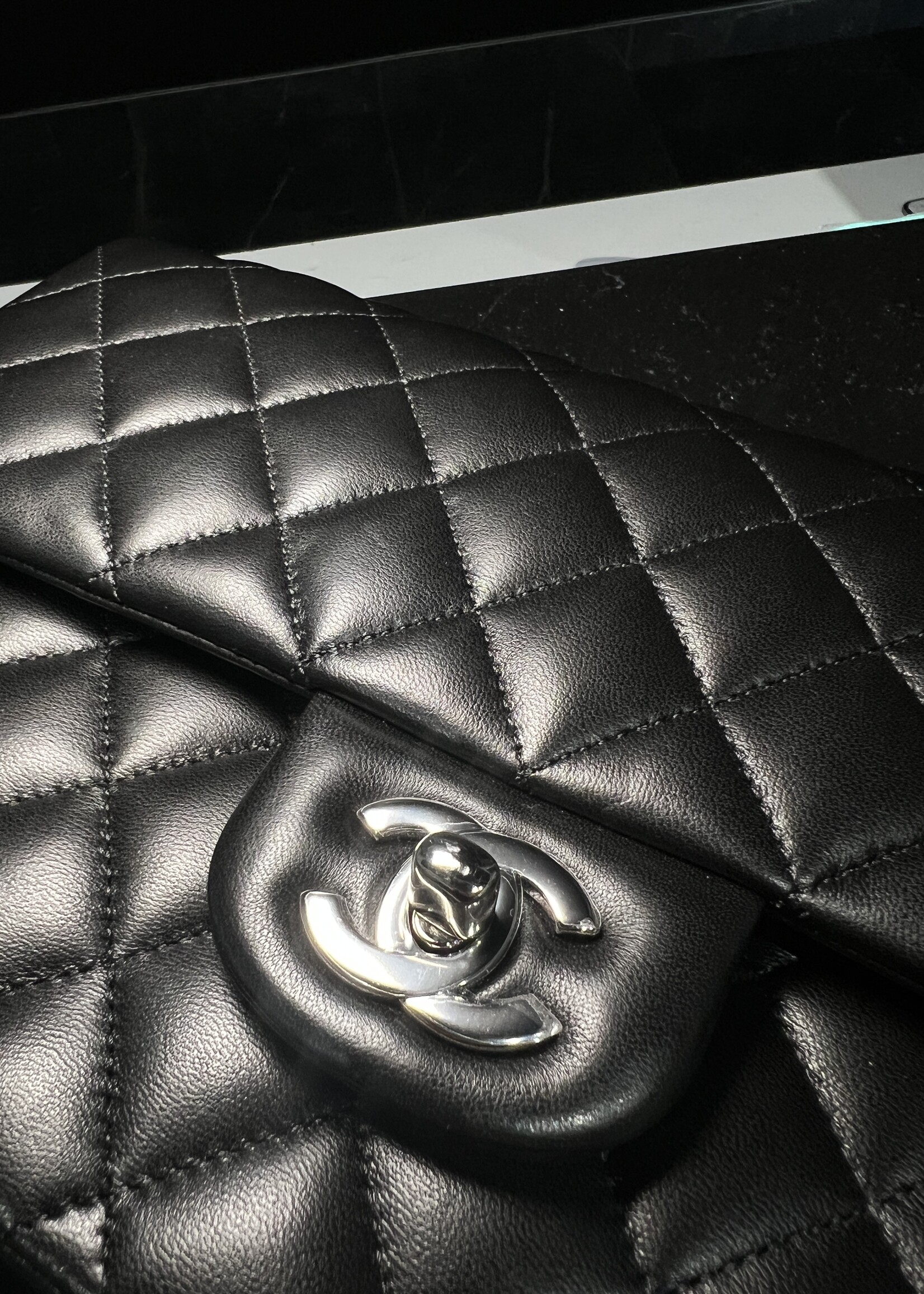 Chanel Chanel Lambskin Medium Double Flap Black SHW