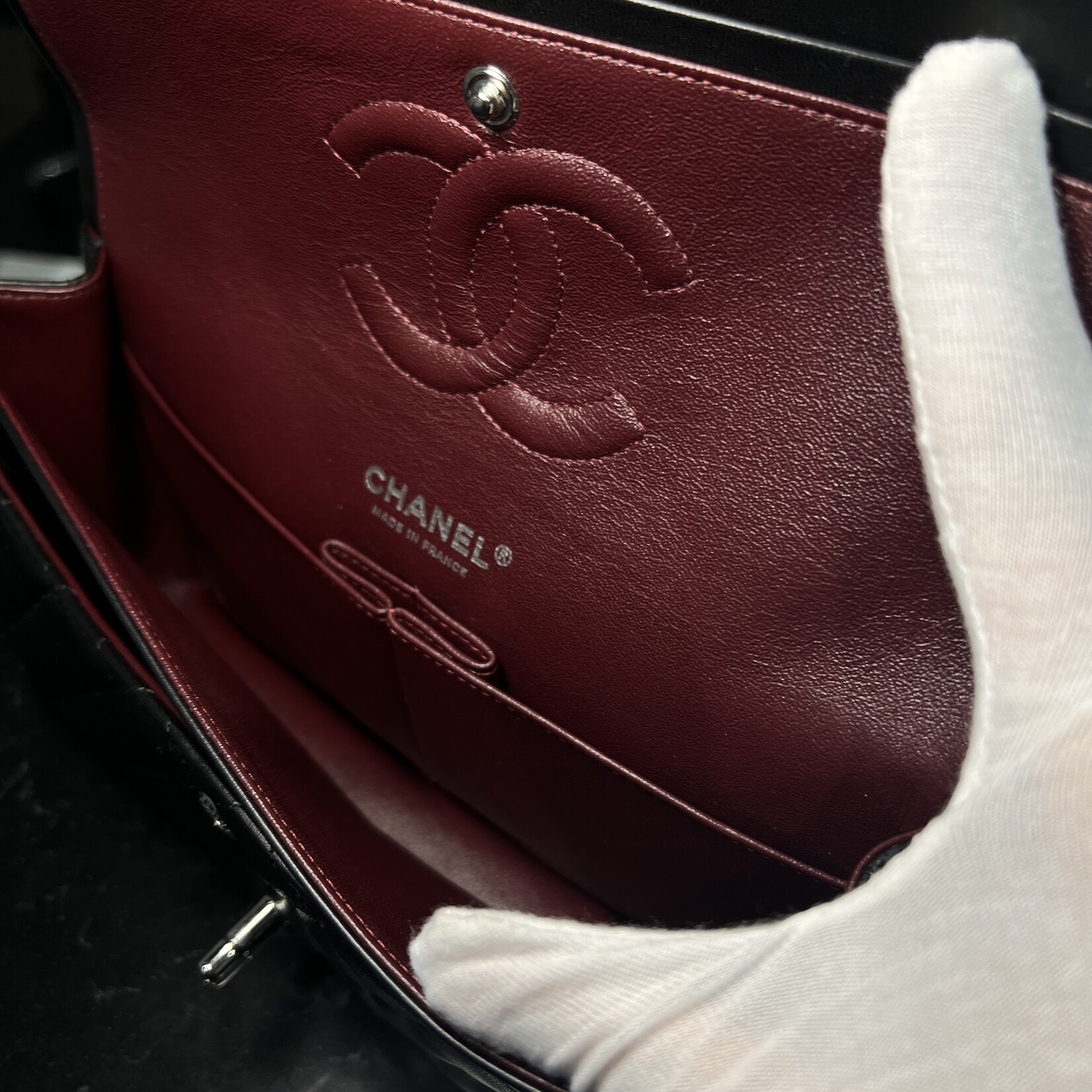 Chanel Chanel Lambskin Medium Double Flap Black SHW