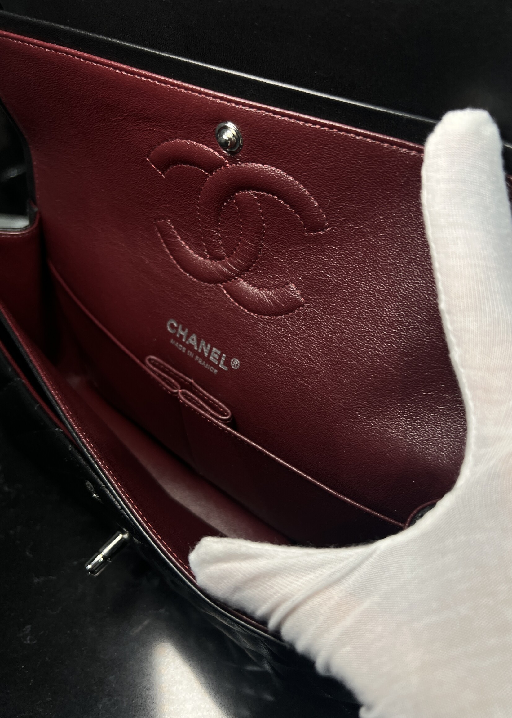 Chanel Chanel Lambskin Medium Double Flap Black SHW