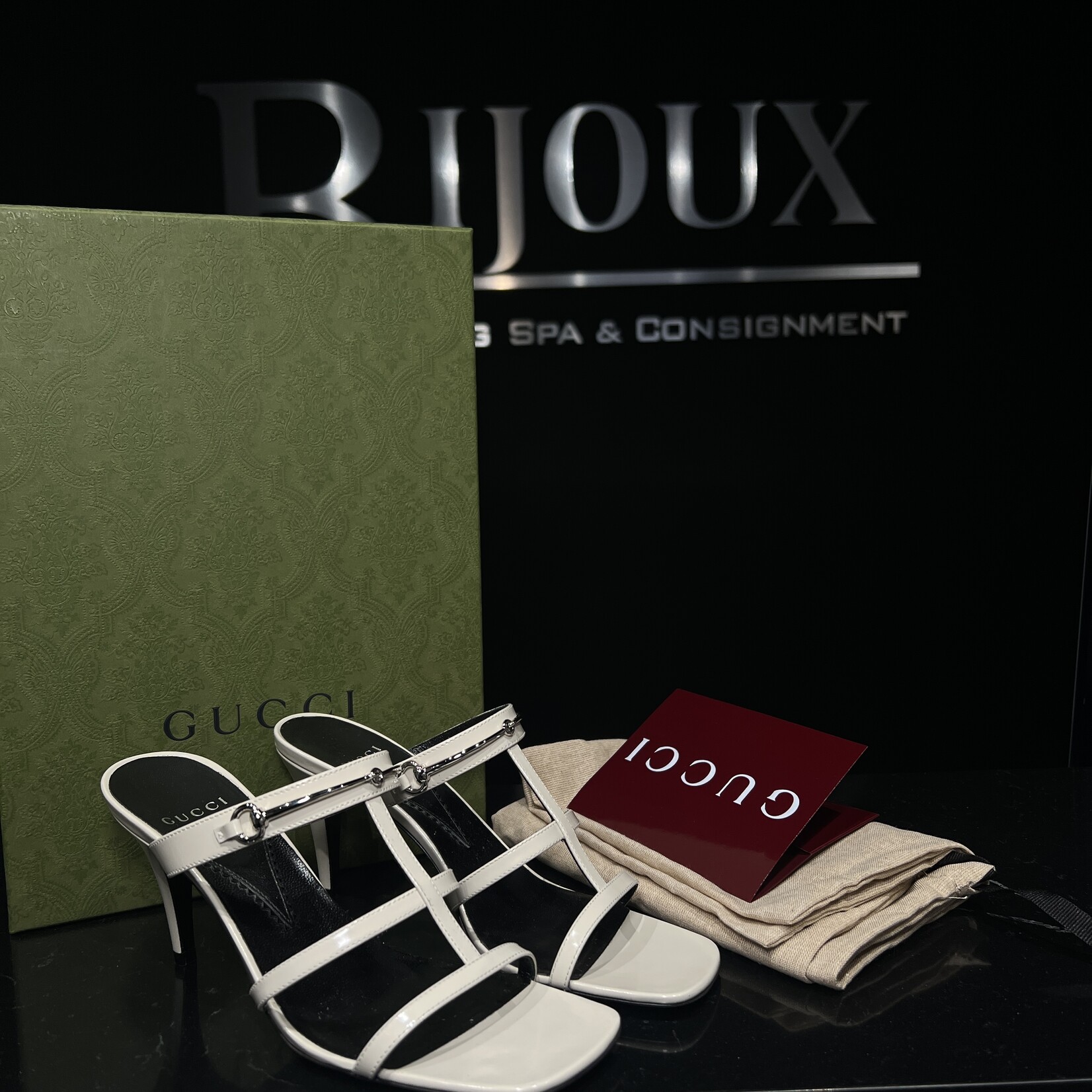 Gucci Gucci White Regent Horsebit Sandals 36.5