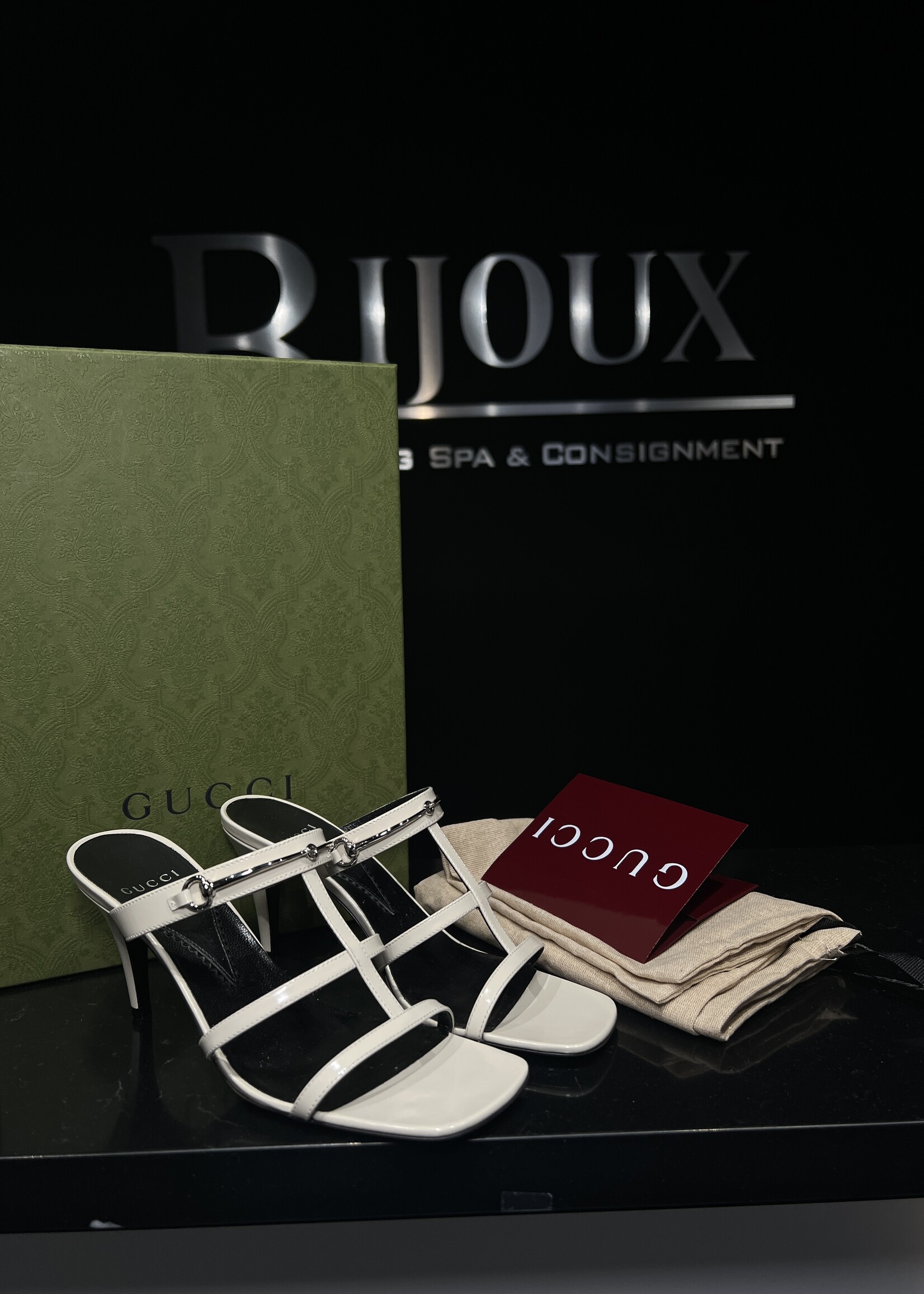 Gucci Gucci White Regent Horsebit Sandals 36.5