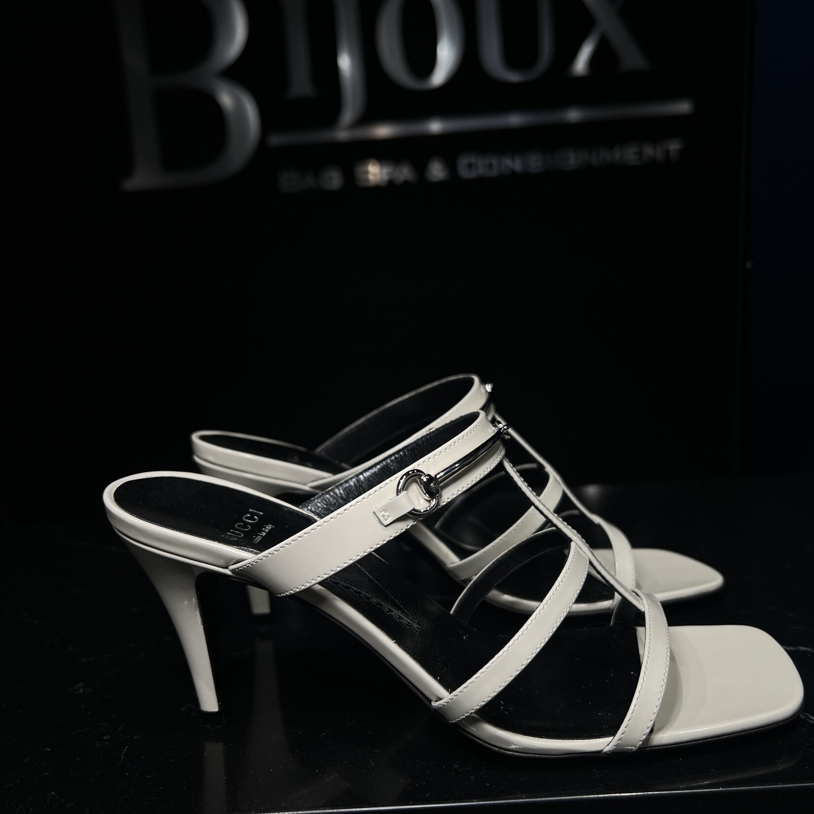 Gucci Gucci White Regent Horsebit Sandals 36.5