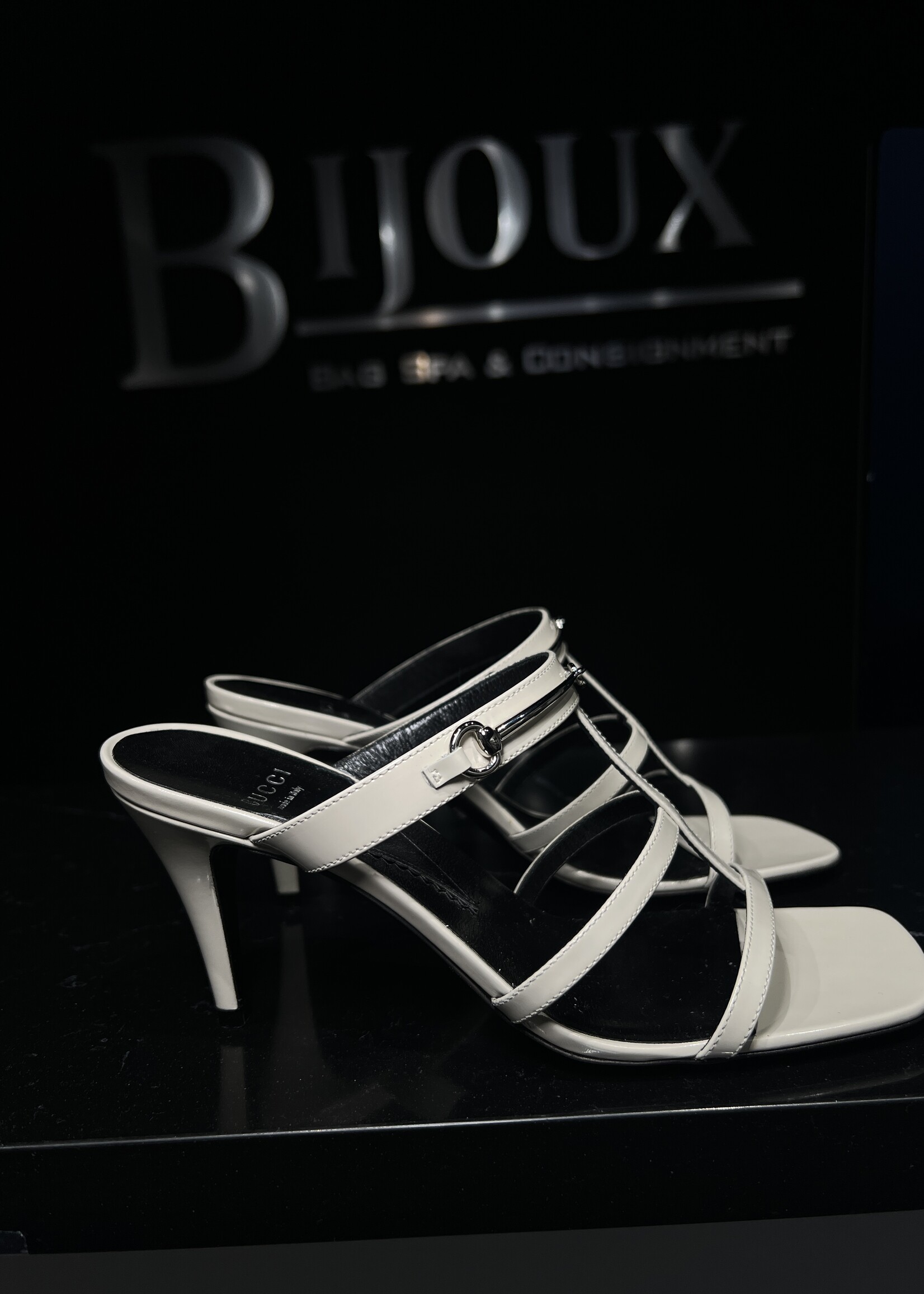 Gucci Gucci White Regent Horsebit Sandals 36.5