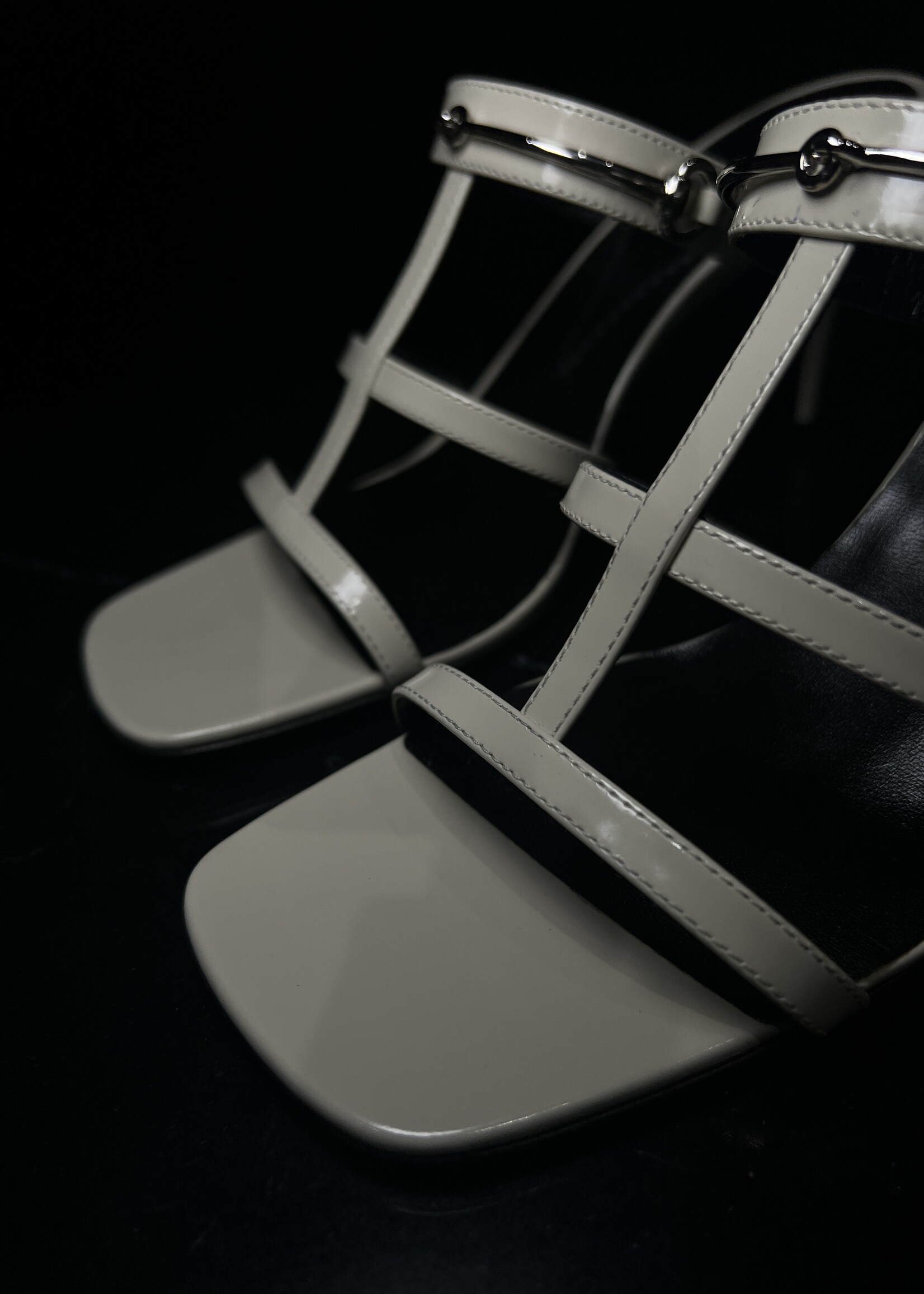 Gucci Gucci White Regent Horsebit Sandals 36.5