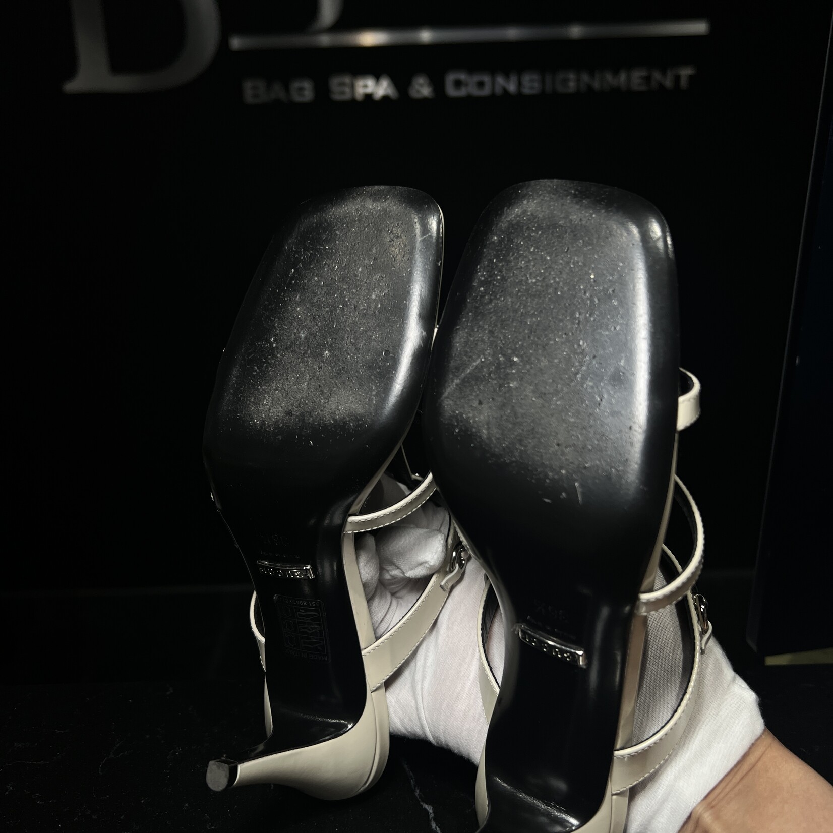 Gucci Gucci White Regent Horsebit Sandals 36.5