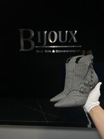 Louis Vuitton Louis Vuitton Canvas Stripped Janet Boots 38