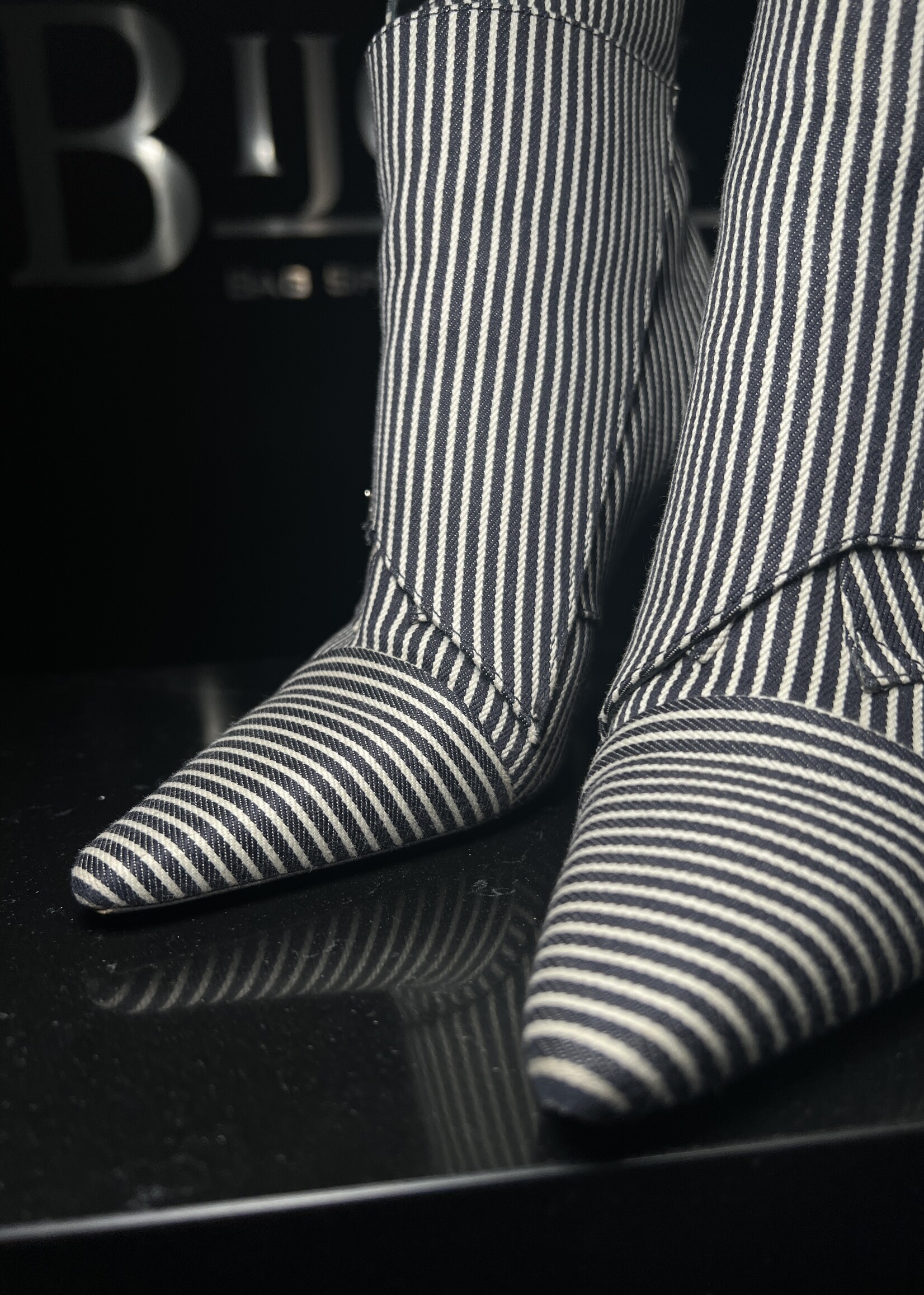 Louis Vuitton Louis Vuitton Canvas Stripped Janet Boots 38