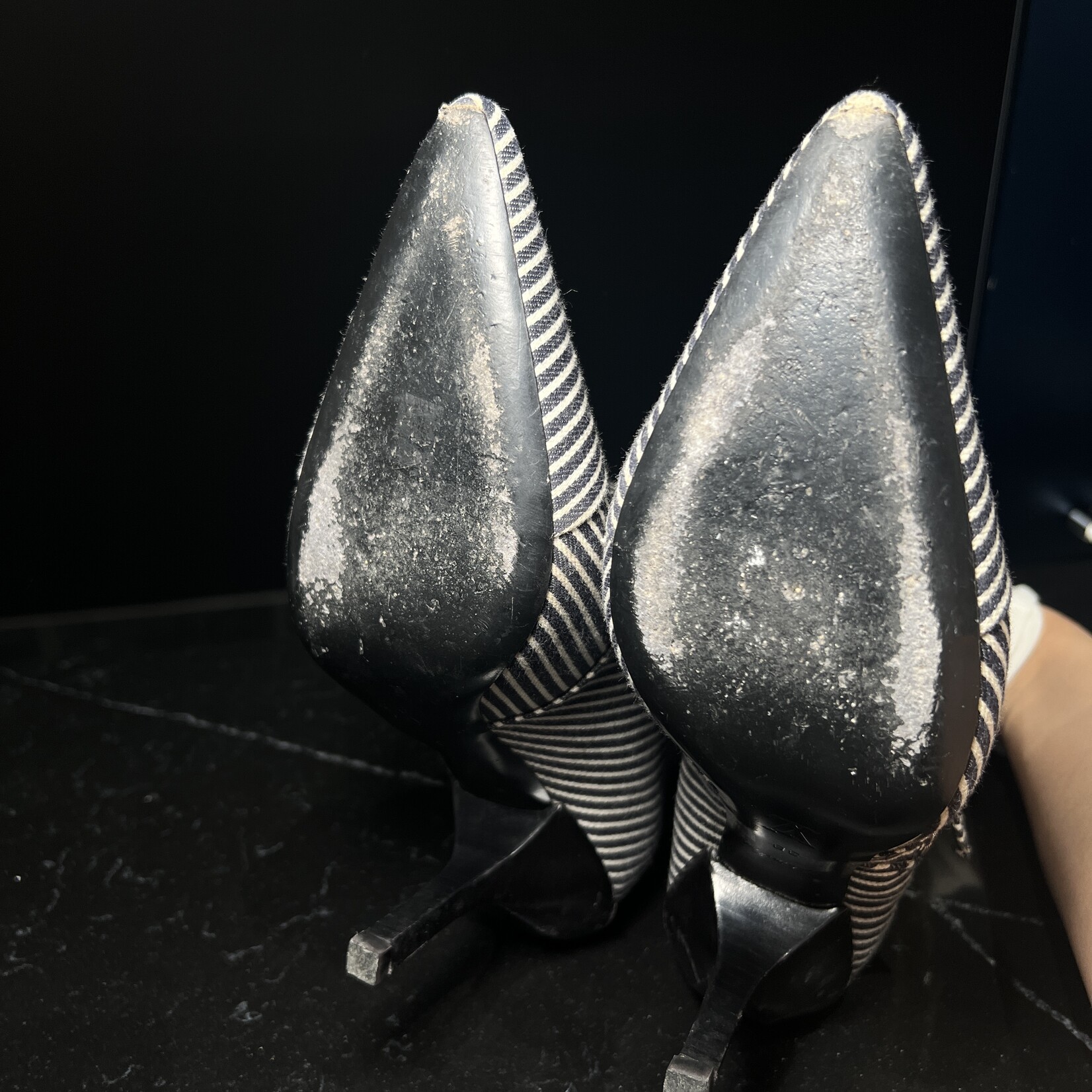 Louis Vuitton Louis Vuitton Canvas Stripped Janet Boots 38