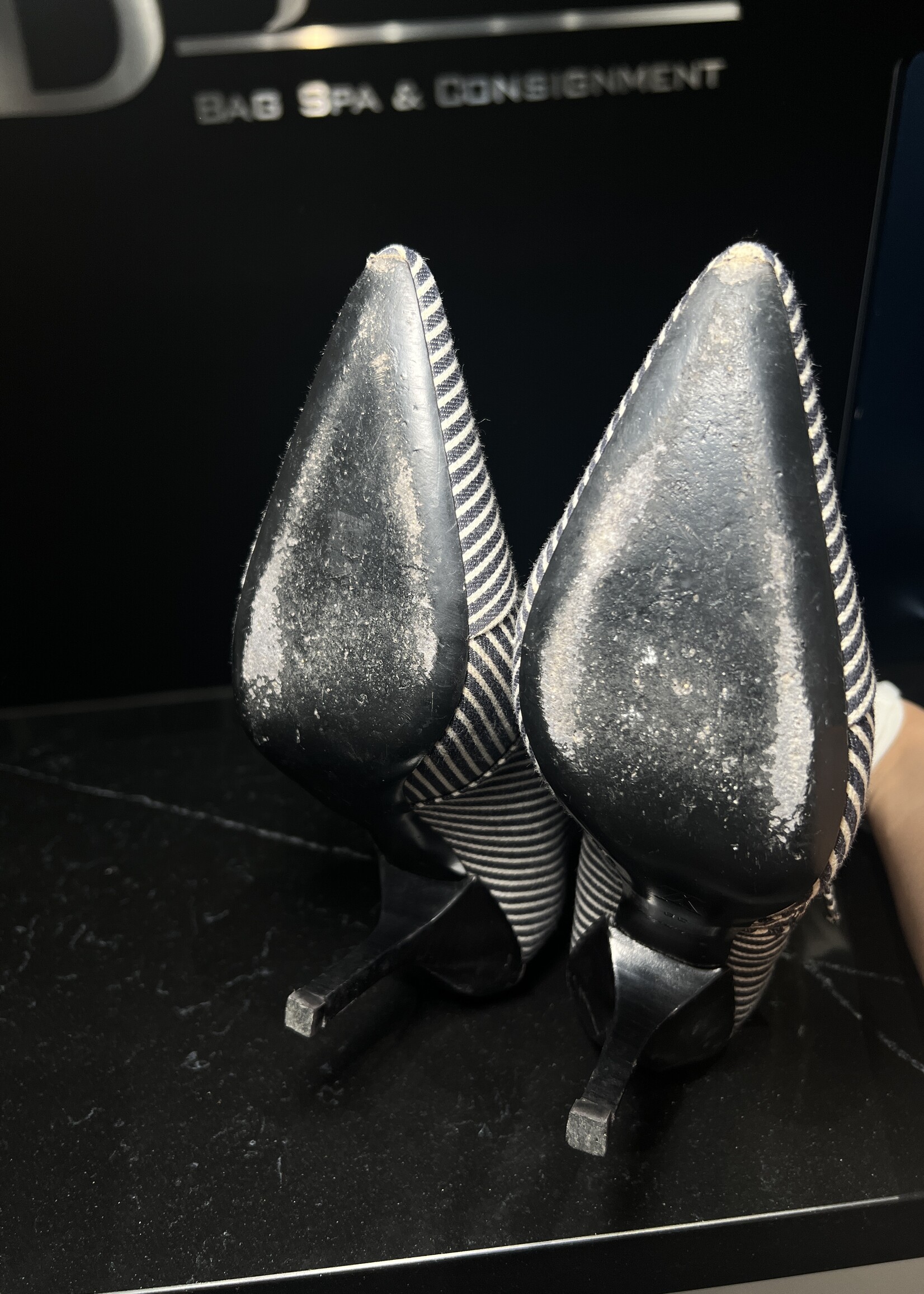 Louis Vuitton Louis Vuitton Canvas Stripped Janet Boots 38