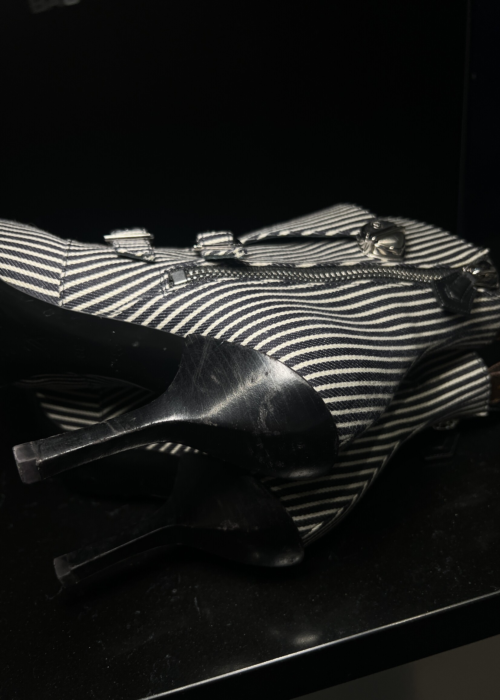 Louis Vuitton Louis Vuitton Canvas Stripped Janet Boots 38