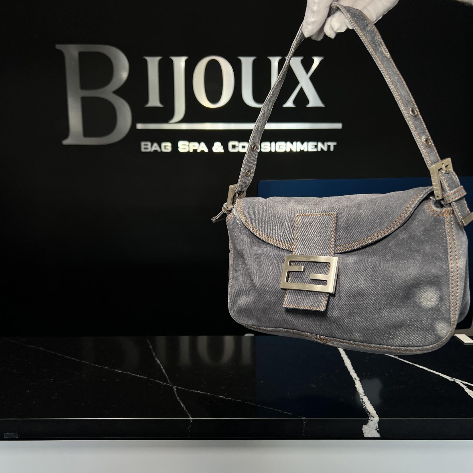 Fendi SOLD- Fendi Denim Baguette