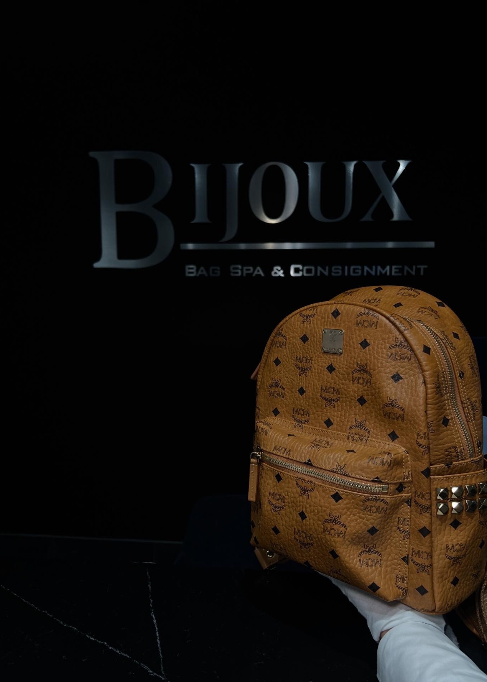 MCM SOLD - MCM Small Studded Backpack