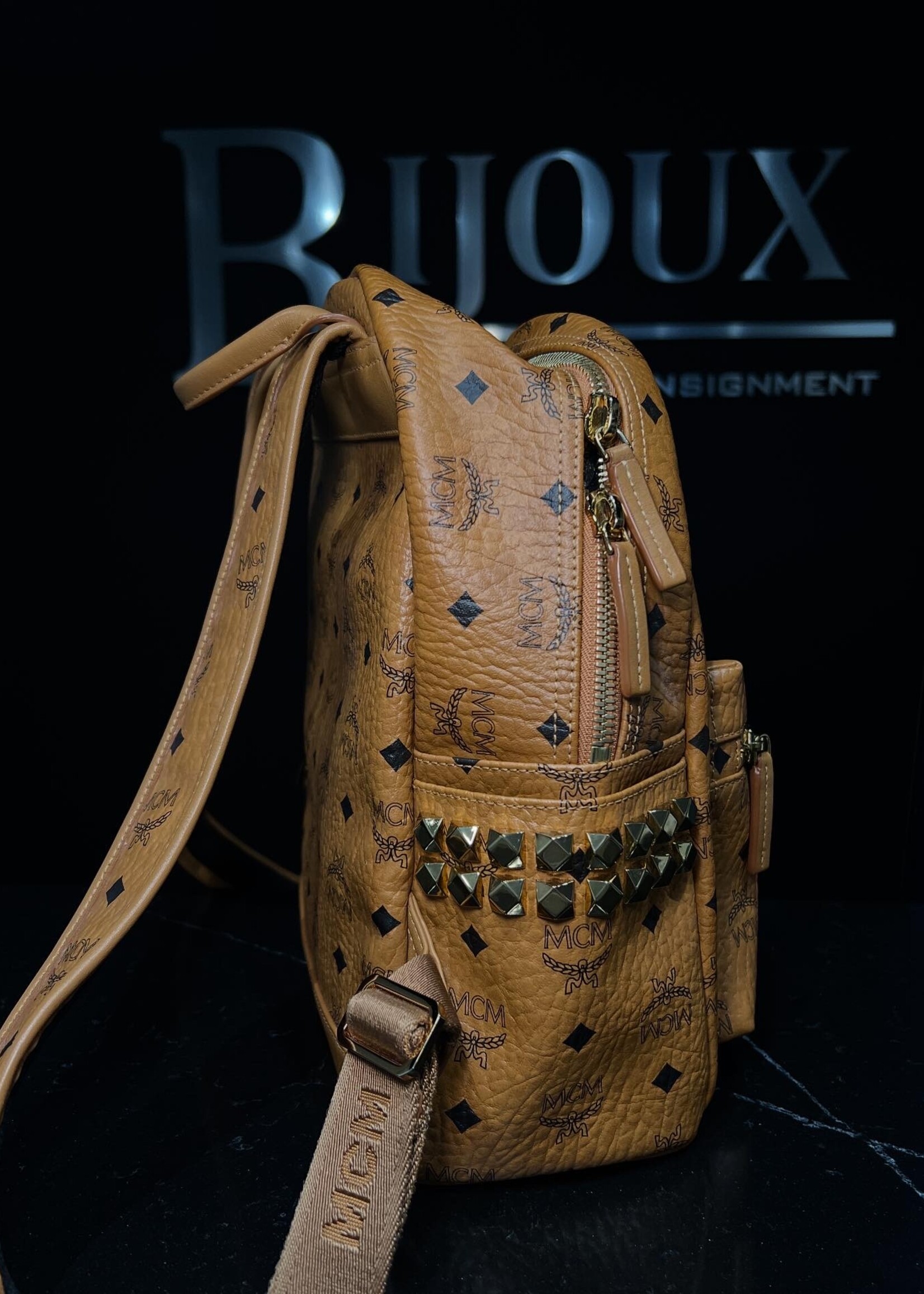 MCM SOLD - MCM Small Studded Backpack