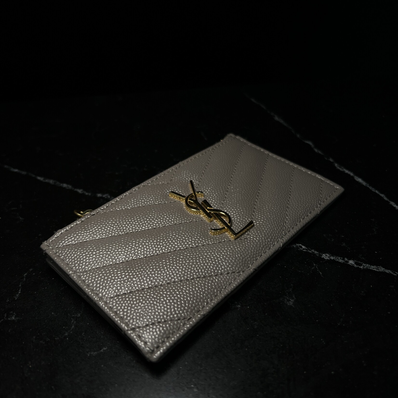 Saint Laurent Saint Laurent Chevron Zippered Card Case