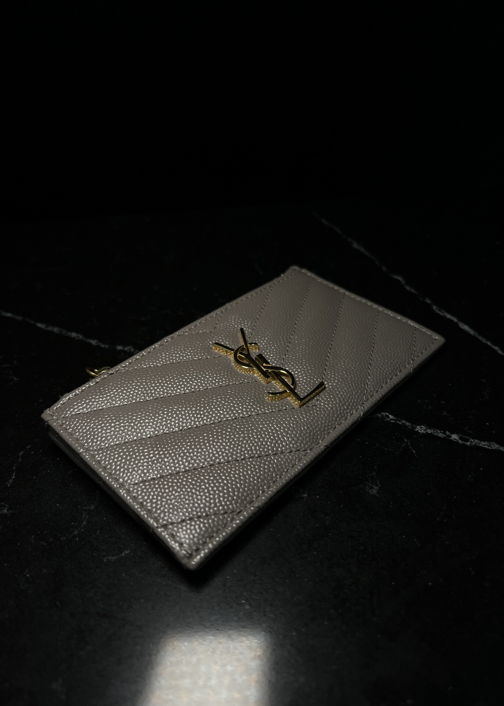 Saint Laurent SOLD - Saint Laurent Chevron Zippered Card Case