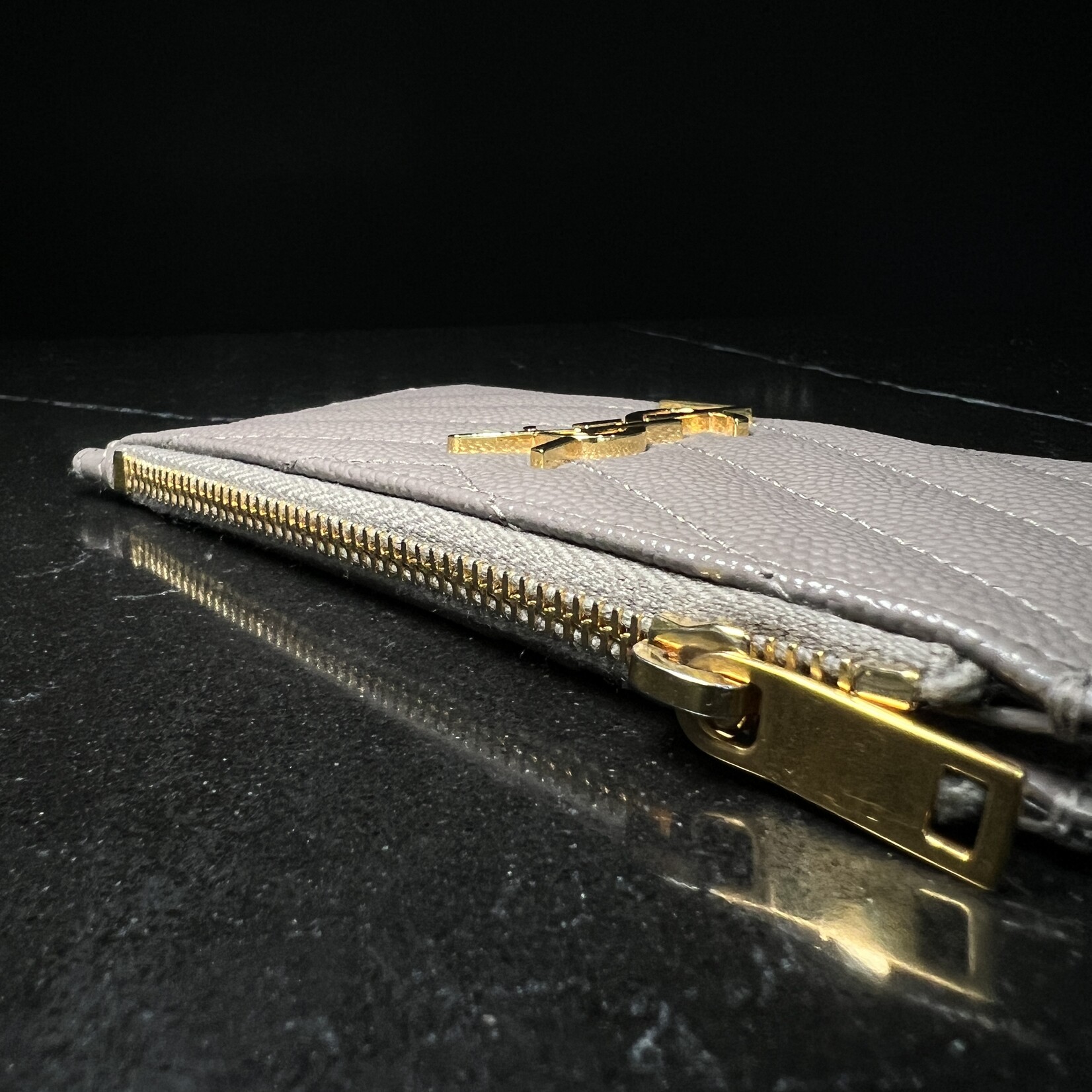 Saint Laurent Saint Laurent Chevron Zippered Card Case
