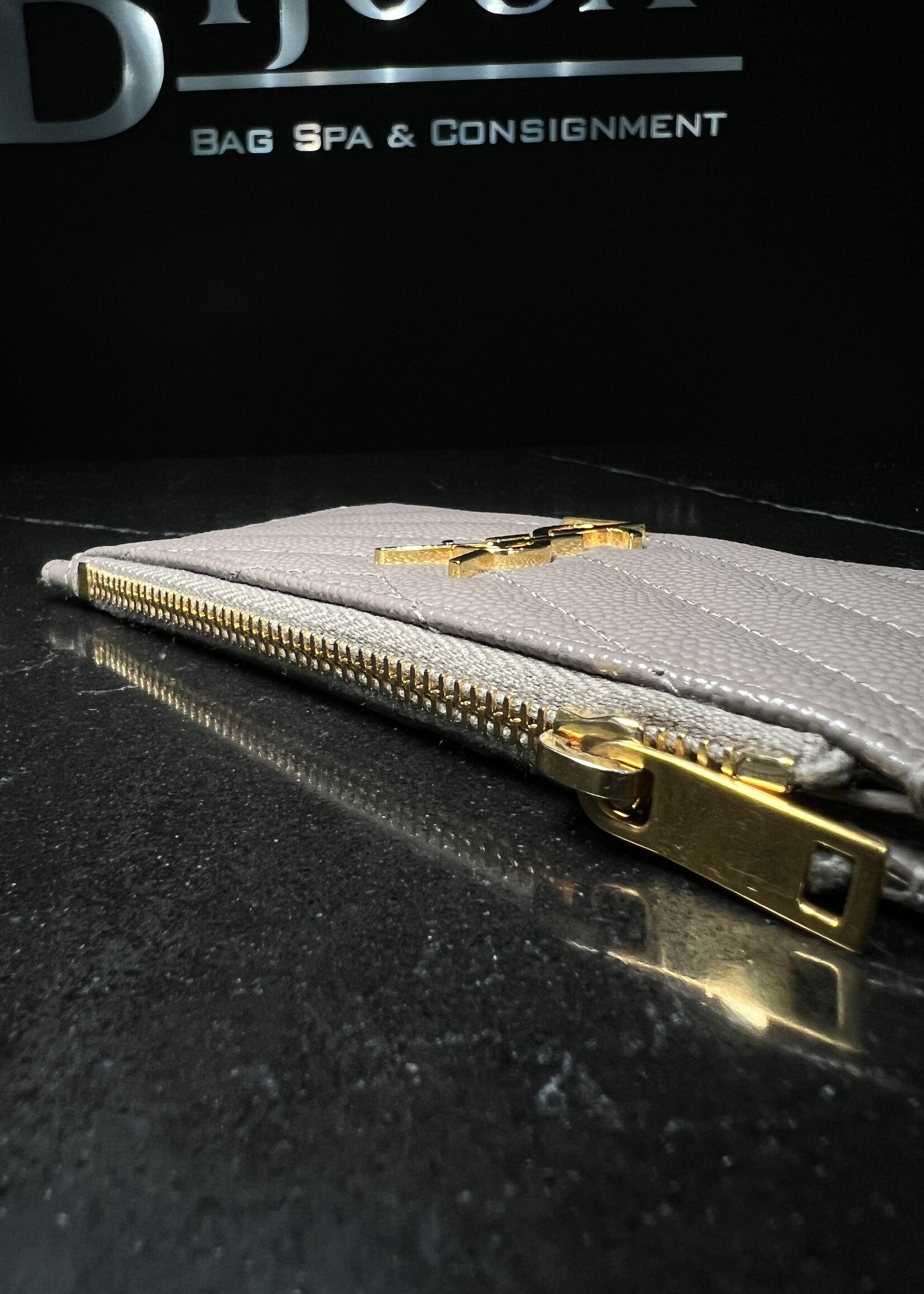 Saint Laurent SOLD - Saint Laurent Chevron Zippered Card Case