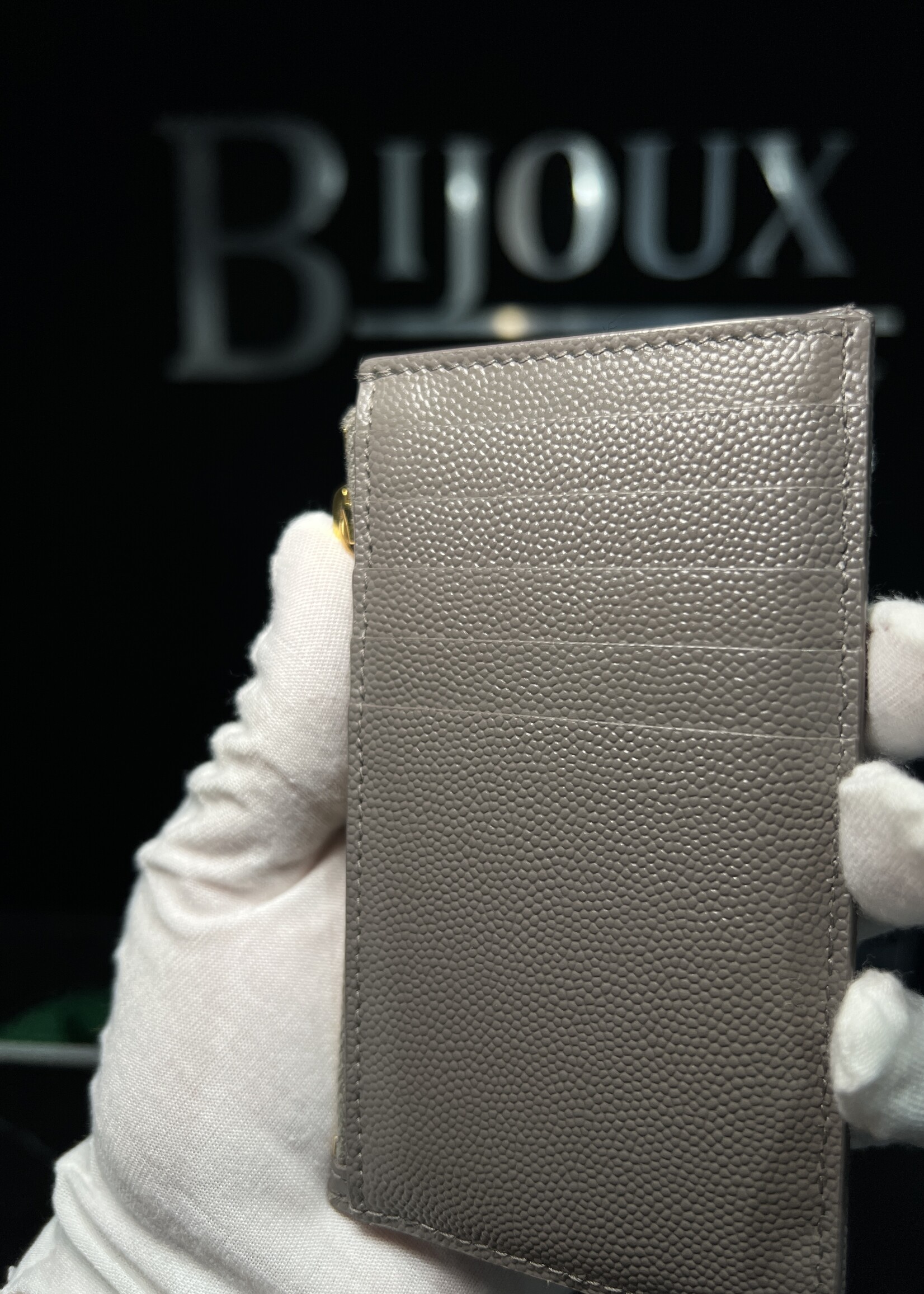 Saint Laurent SOLD - Saint Laurent Chevron Zippered Card Case