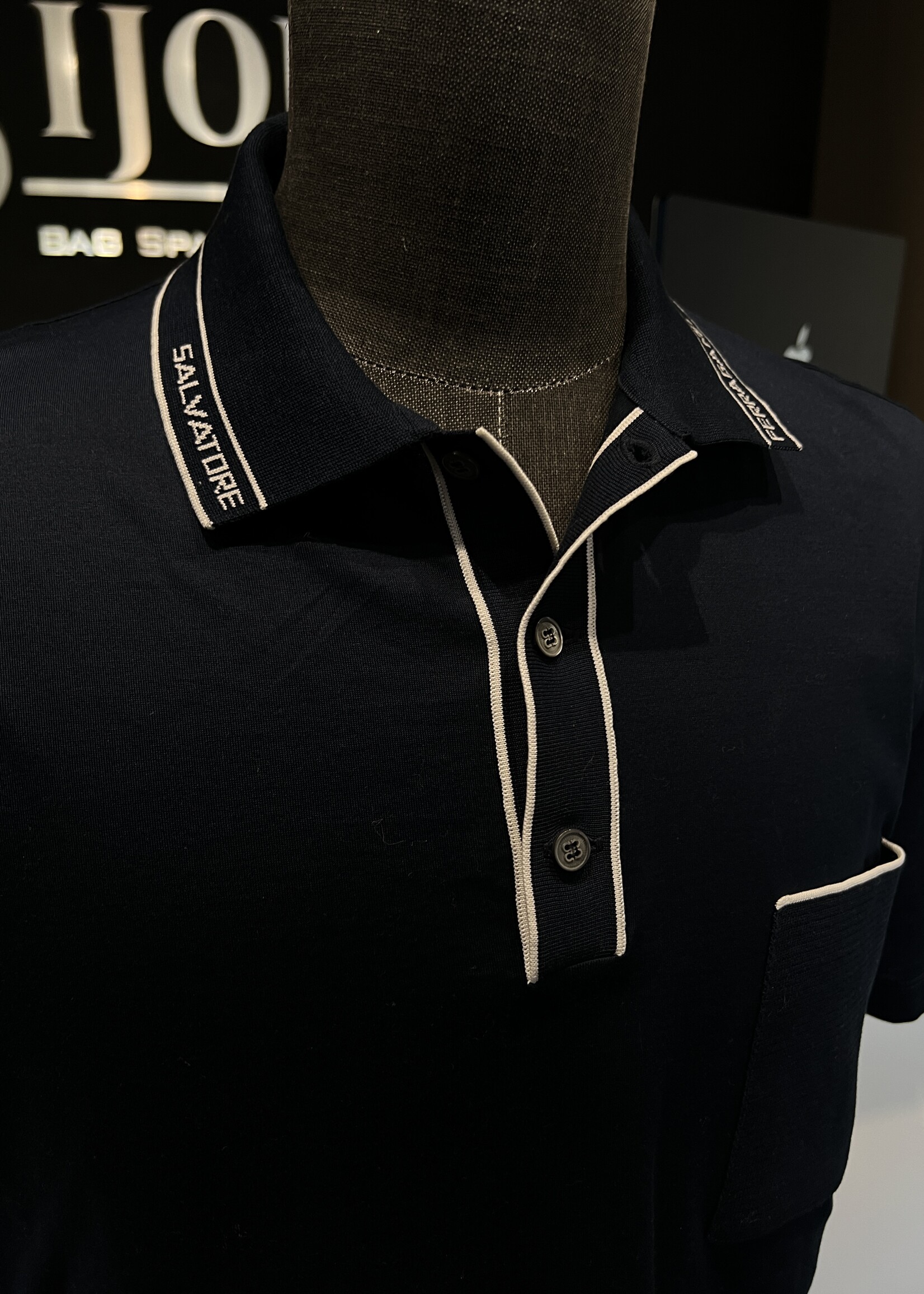Salvatore Ferragamo SOLD- Salvatore Ferragamo Navy Polo