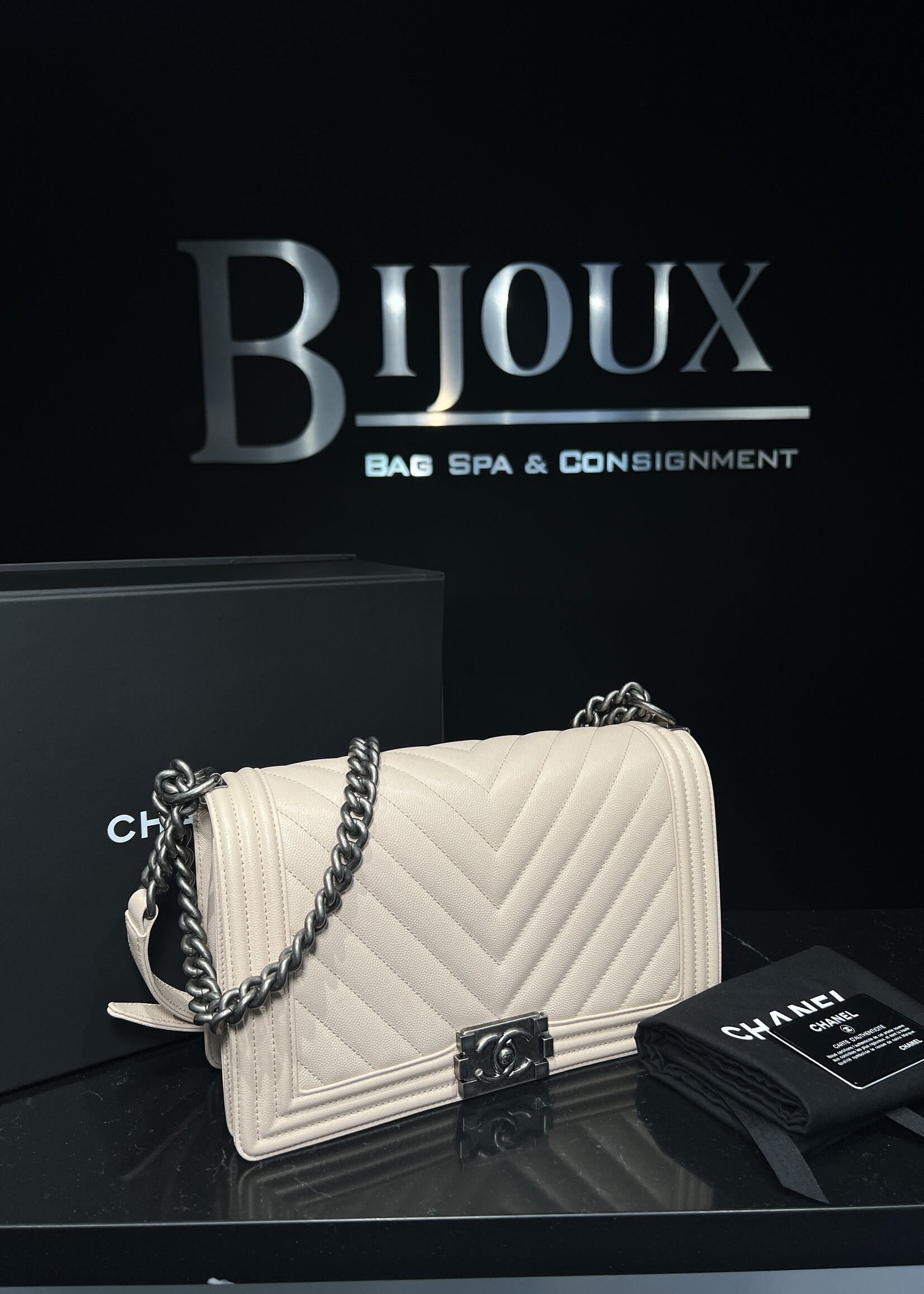 Chanel Chanel Old Medium Chevron Boy Bag