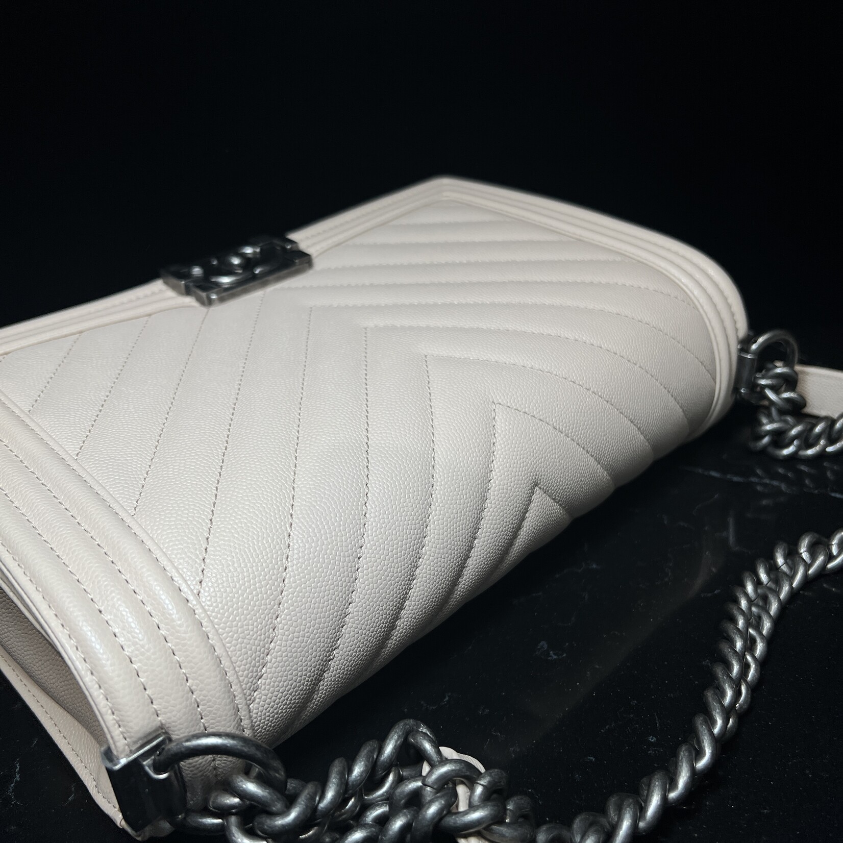 Chanel Chanel Old Medium Chevron Boy Bag