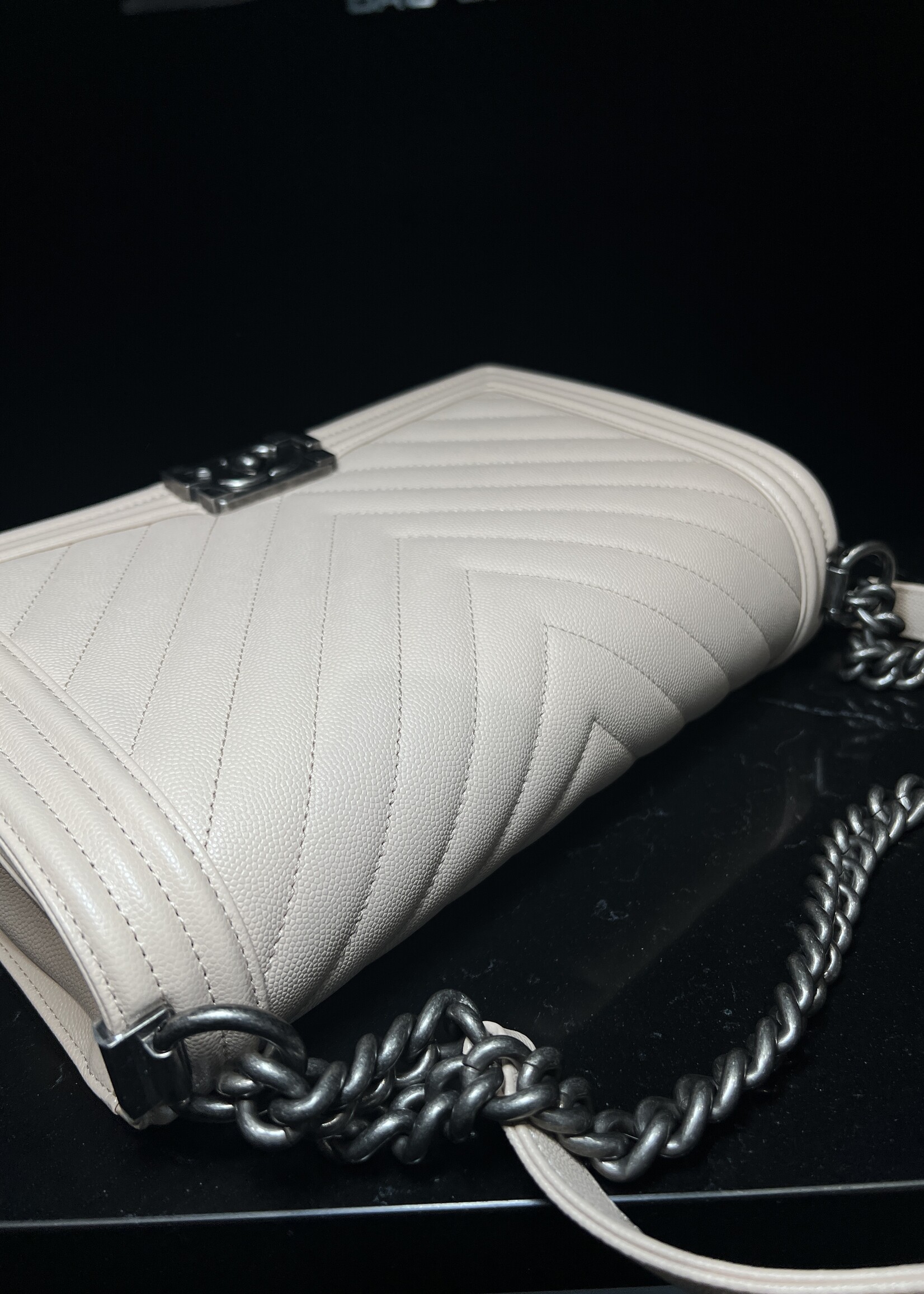 Chanel Chanel Old Medium Chevron Boy Bag