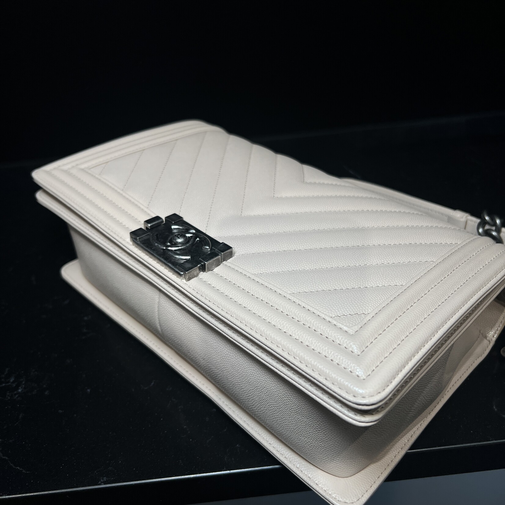 Chanel Chanel Old Medium Chevron Boy Bag