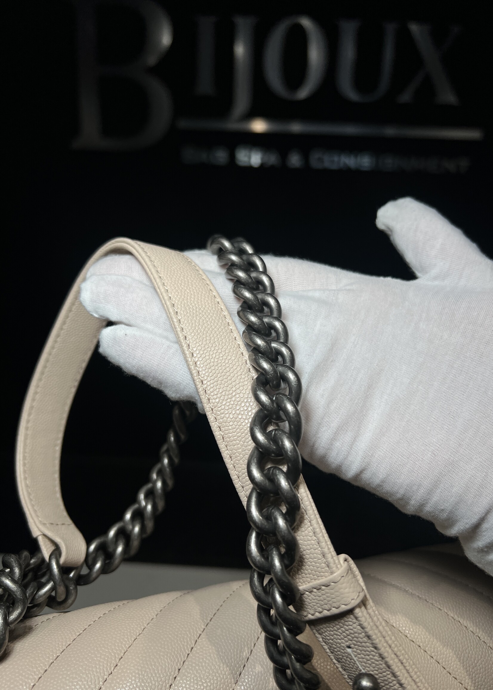 Chanel Chanel Old Medium Chevron Boy Bag