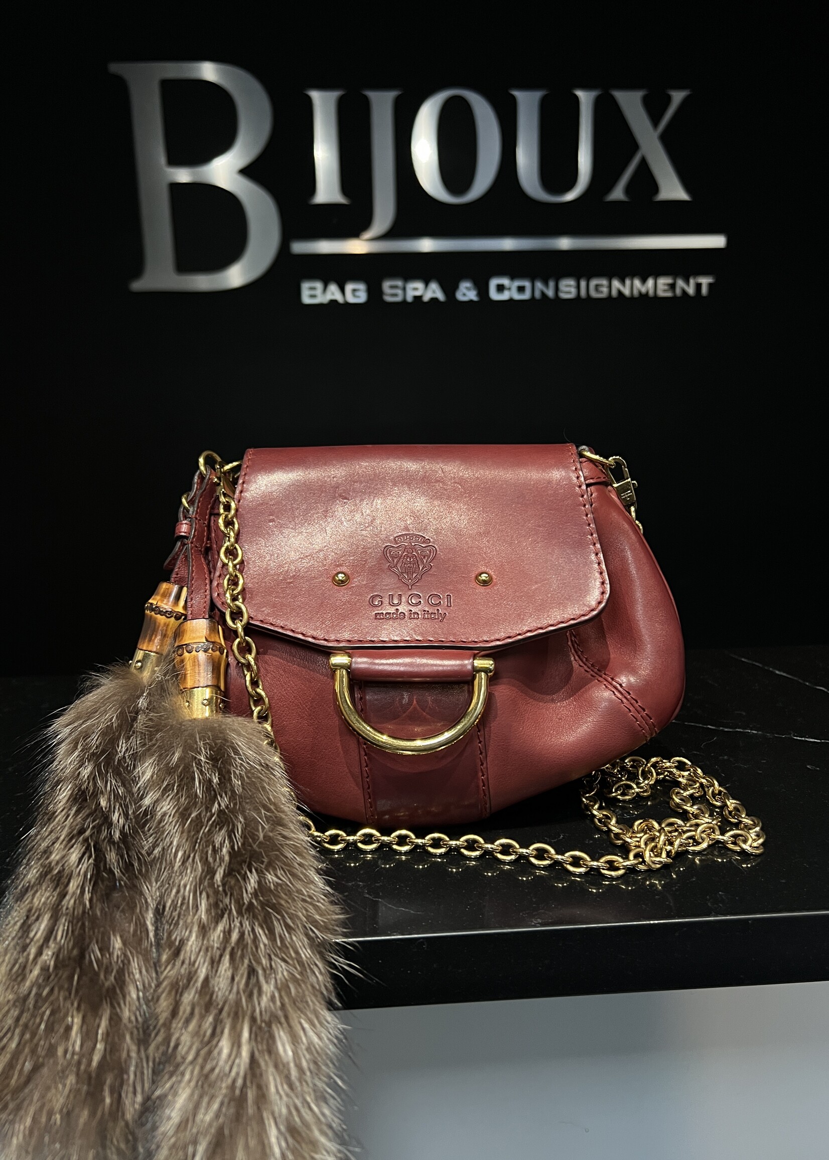 Gucci Gucci Raccoon Tail Small Smilla Chain Bag