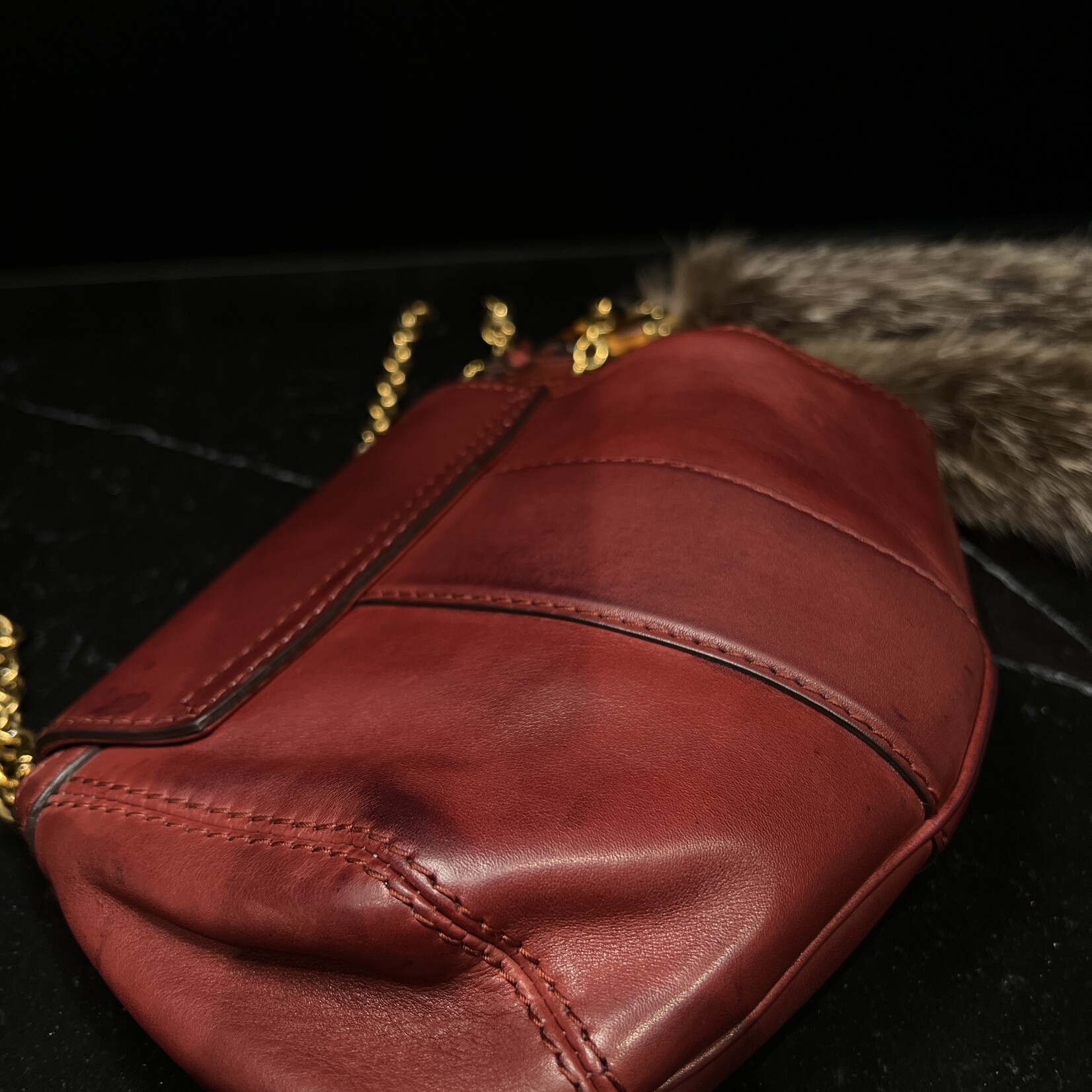 Gucci Gucci Raccoon Tail Small Smilla Chain Bag