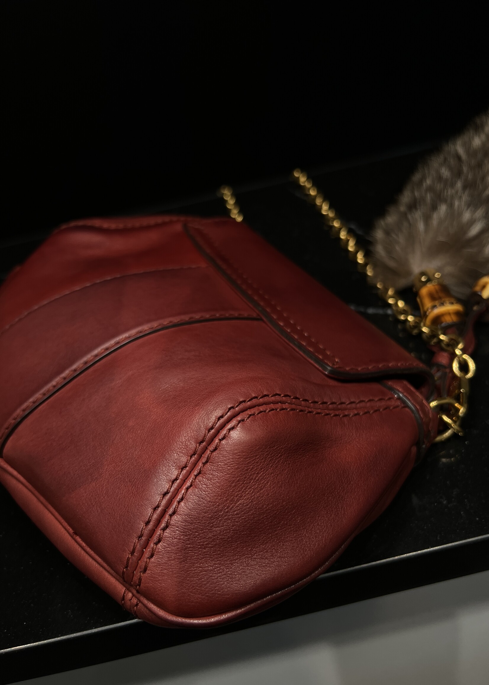 Gucci Gucci Raccoon Tail Small Smilla Chain Bag