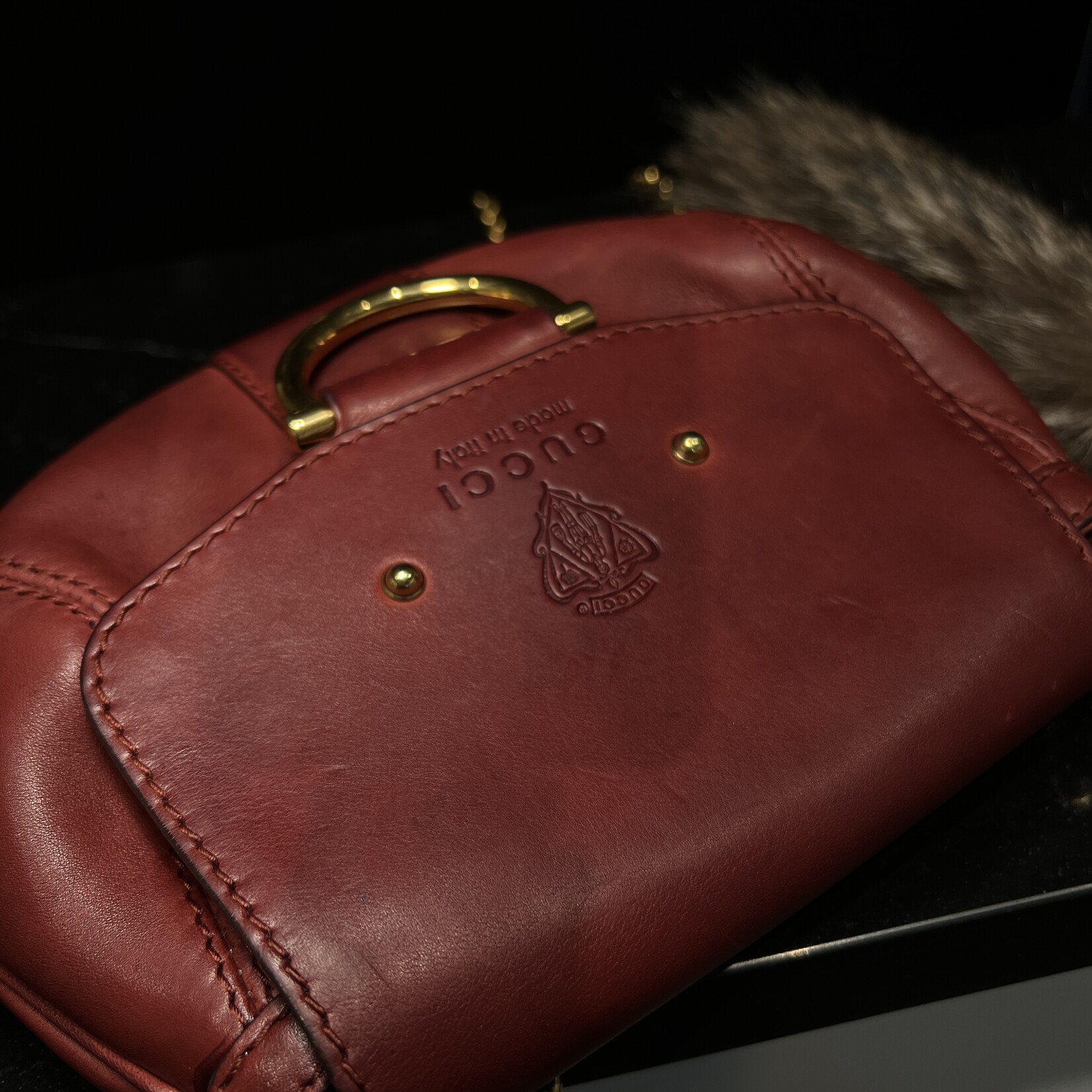 Gucci Gucci Raccoon Tail Small Smilla Chain Bag