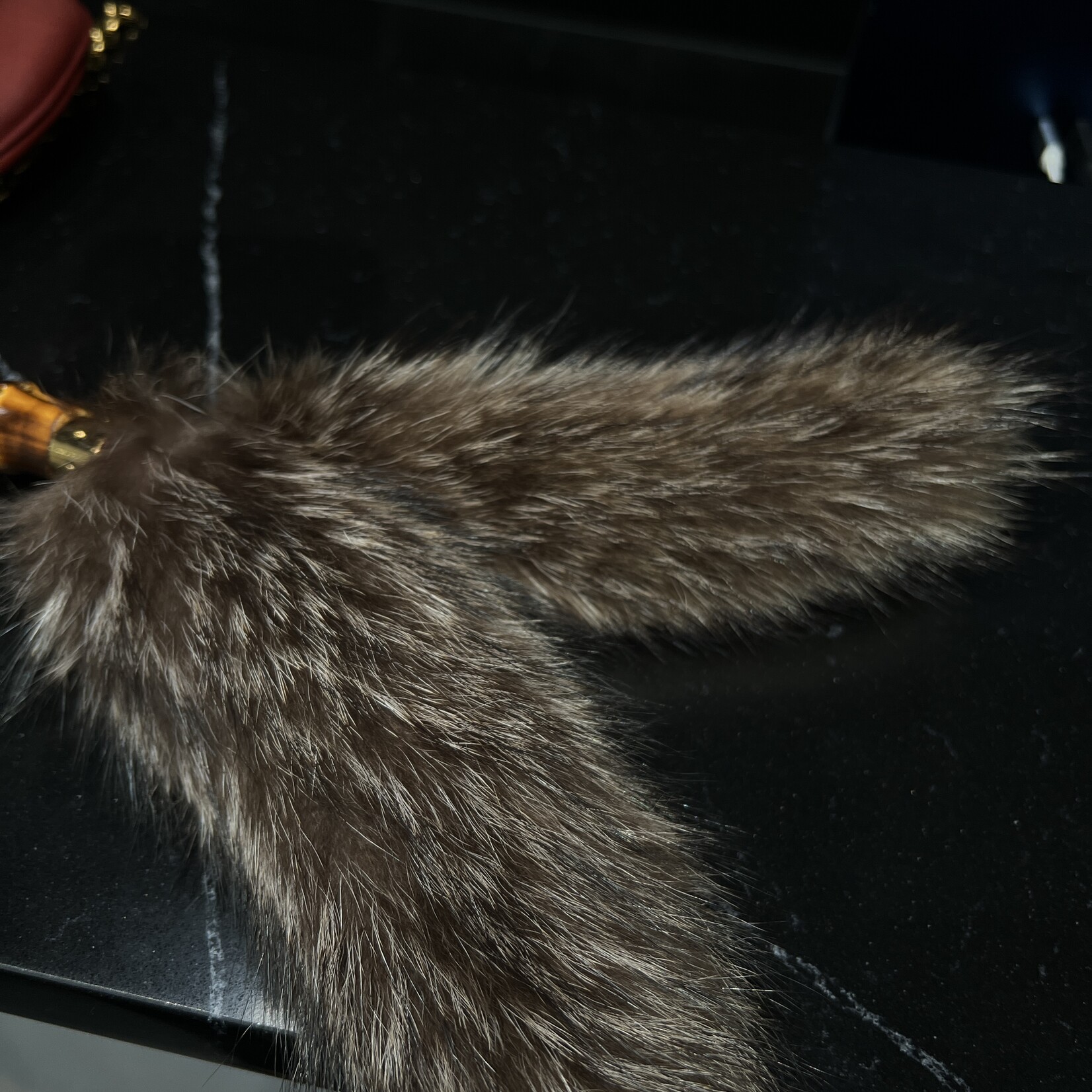 Gucci Gucci Raccoon Tail Small Smilla Chain Bag